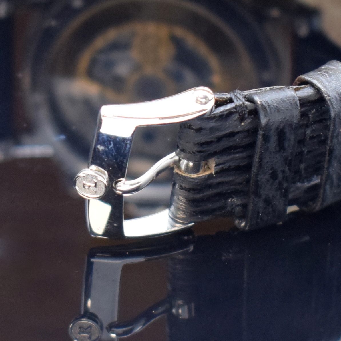 Detail b: CHRONOSWISS Chronometer Chronograph Armbanduhr Referenz CH 7523 in Stahl, Schweiz um 2007, Automatik, beids. vergl. Geh., Boden verschr., orig. ...