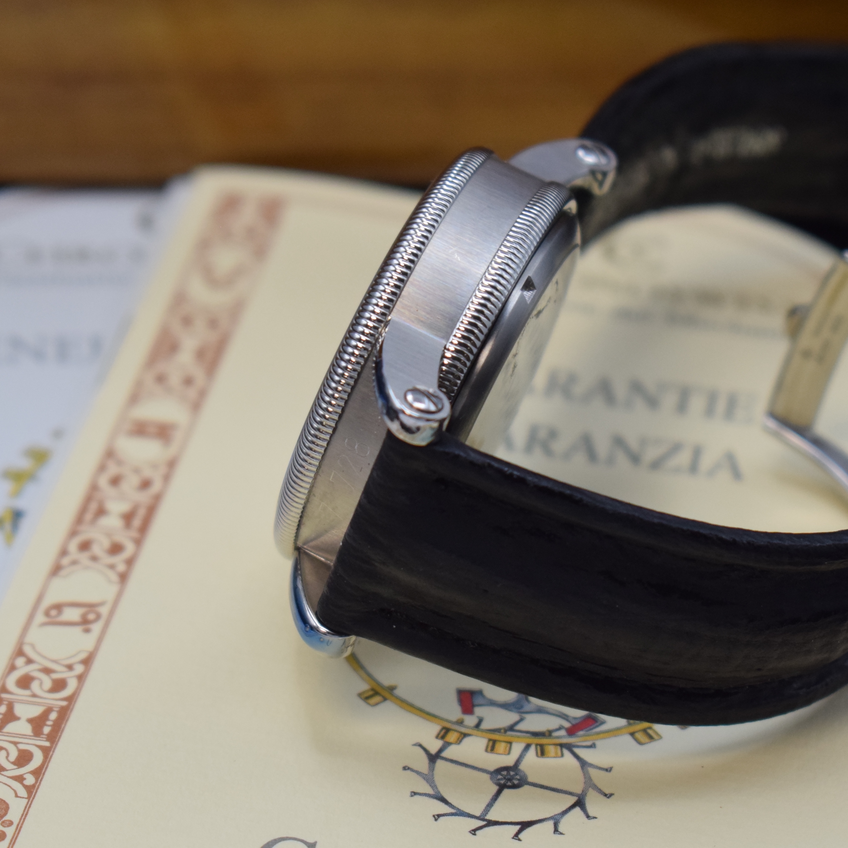Detail e: CHRONOSWISS Chronometer Chronograph Armbanduhr Referenz CH 7523 in Stahl, Schweiz um 2007, Automatik, beids. vergl. Geh., Boden verschr., orig. ...