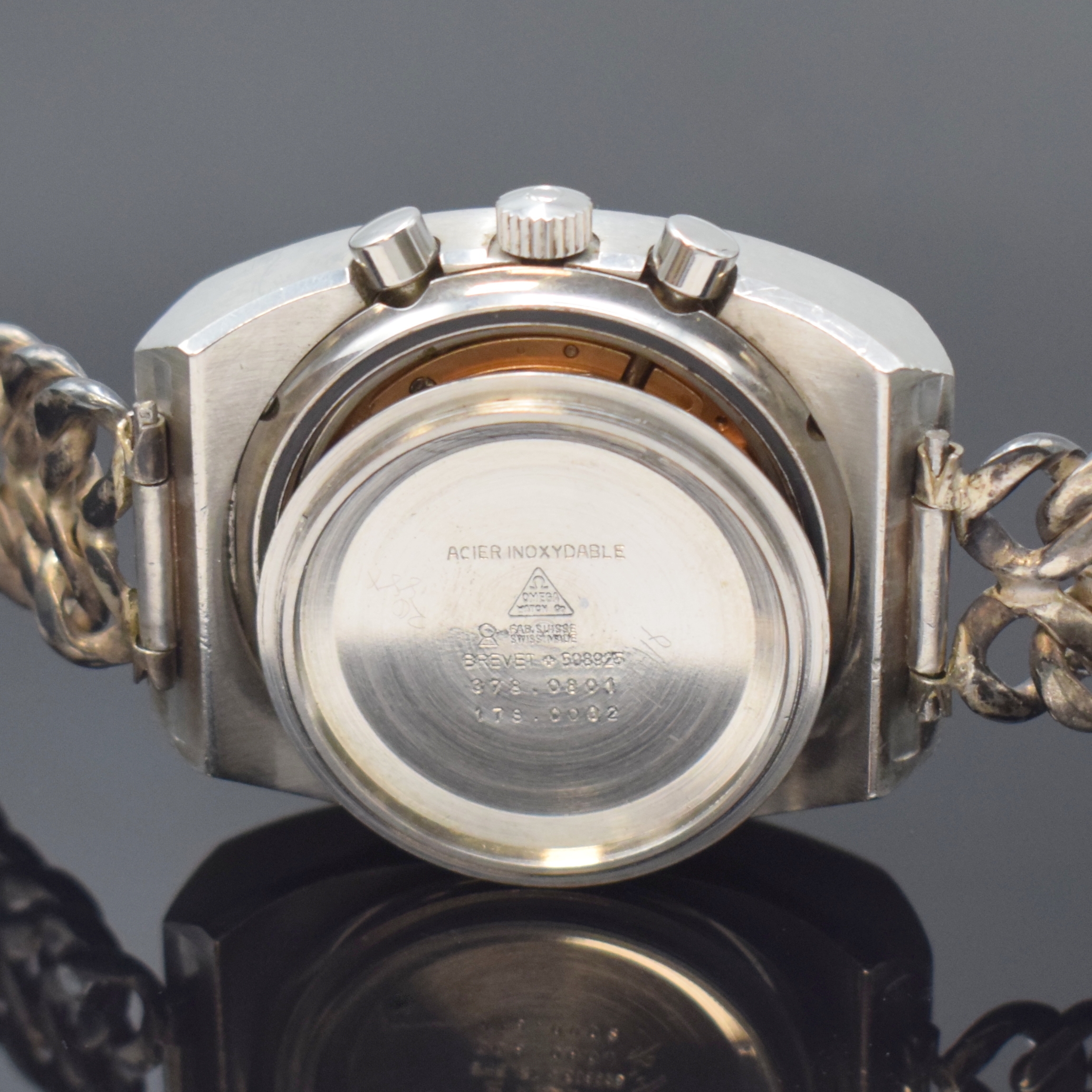 Detail g: OMEGA Armbandchronograph Speedmaster 125 in Chronometerqualität Referenz 378.0801/178.0002, Automatik, Schweiz um 1974, Edelstahlgeh. inkl. neutr. ...