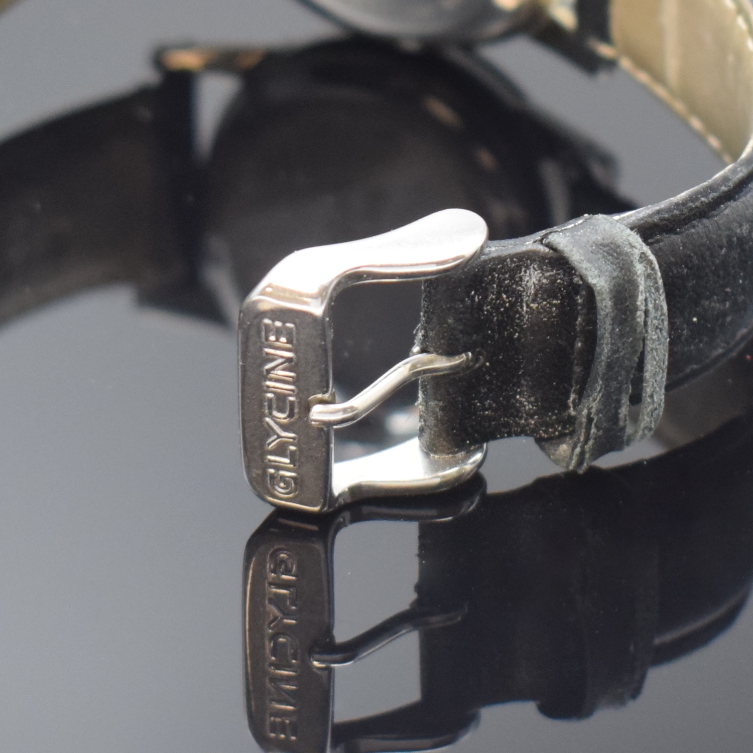 Detail b: GLYCINE Herrenarmbanduhr Modell Airman World Timer Referenz 3831, Automatik, Schweiz um 2000, Edelstahlgeh. inkl. orig. Lederband (zu ers.) m. orig. ...