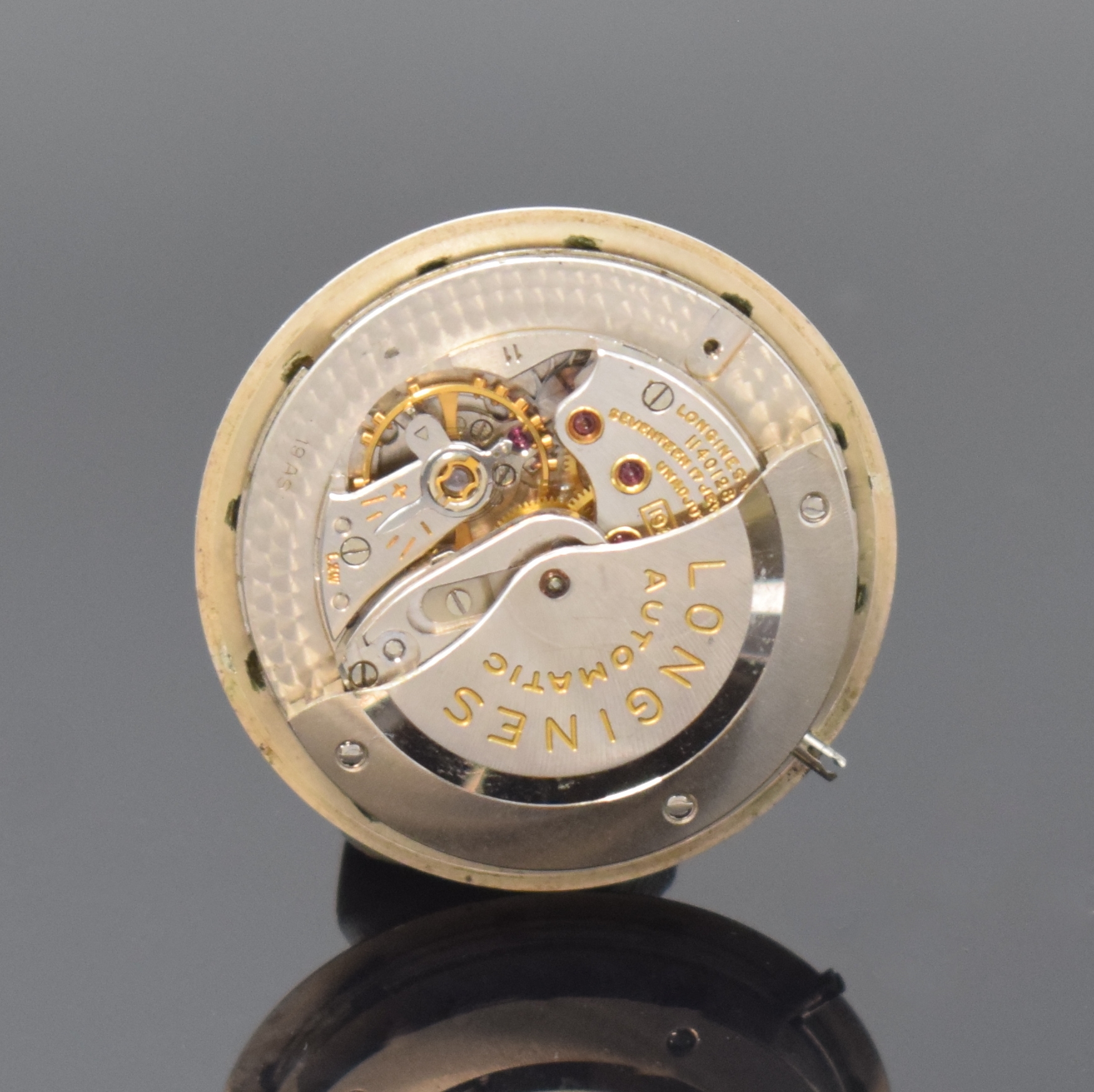 Detail f: LONGINES Armbanduhr in GG 585/000, Schweiz / USA um 1960, Automatik, amerikanisches Monocogue-Geh., silb. orig. Zifferbl. m. aufgel. Indizes ...