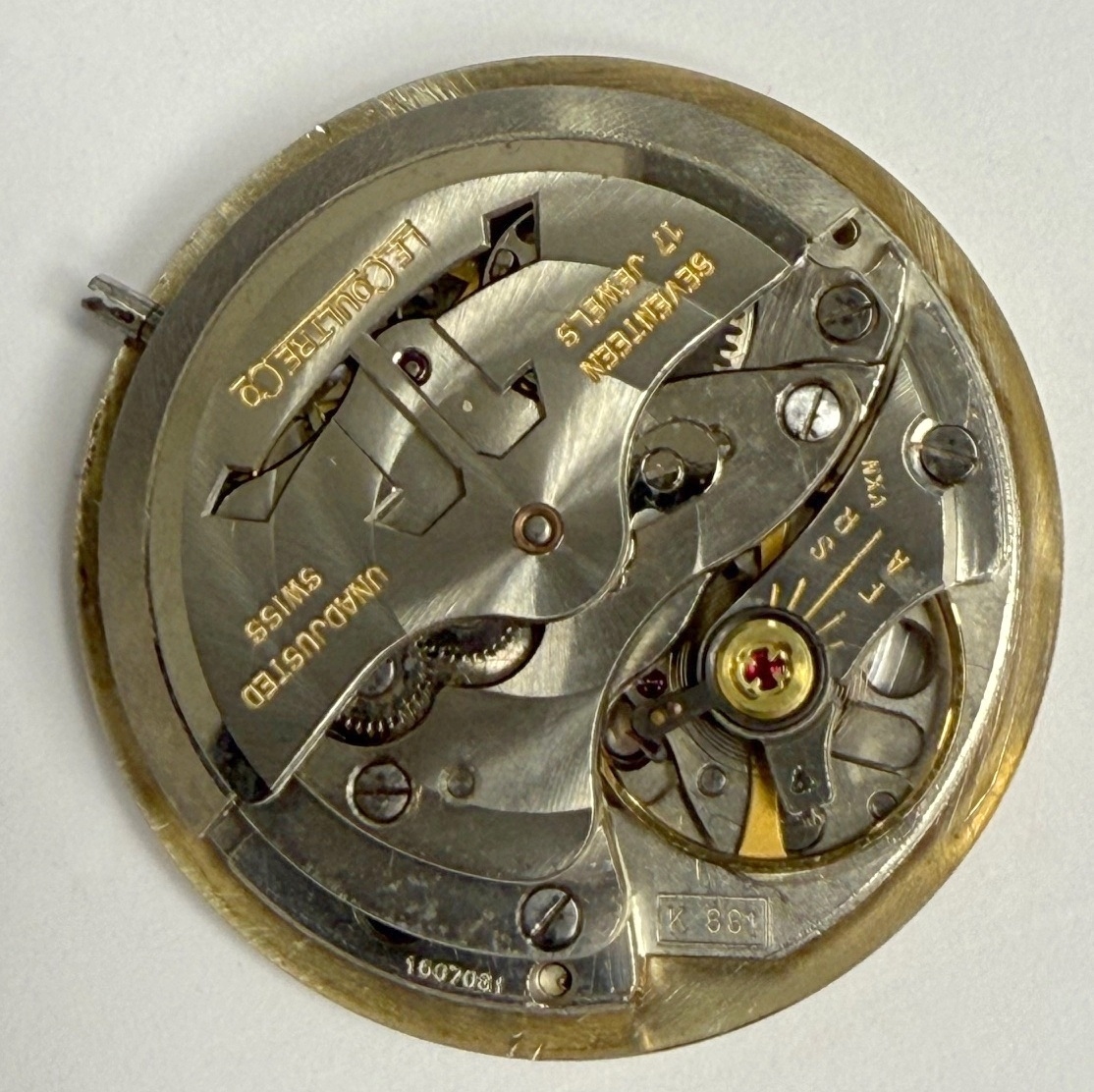 Detail e: LeCoultre Herrenarmbanduhr Modell Master Mariner Referenz 600 - 907, Schweiz / USA um 1950, Automatik, GG 585/000 Einschalengeh., gold. Zifferbl. m. ...