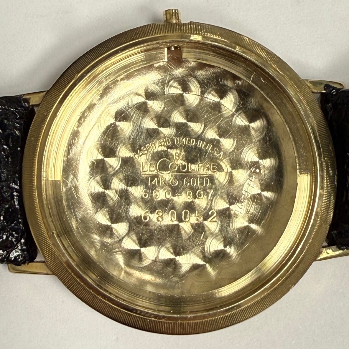 Detail f: LeCoultre Herrenarmbanduhr Modell Master Mariner Referenz 600 - 907, Schweiz / USA um 1950, Automatik, GG 585/000 Einschalengeh., gold. Zifferbl. m. ...