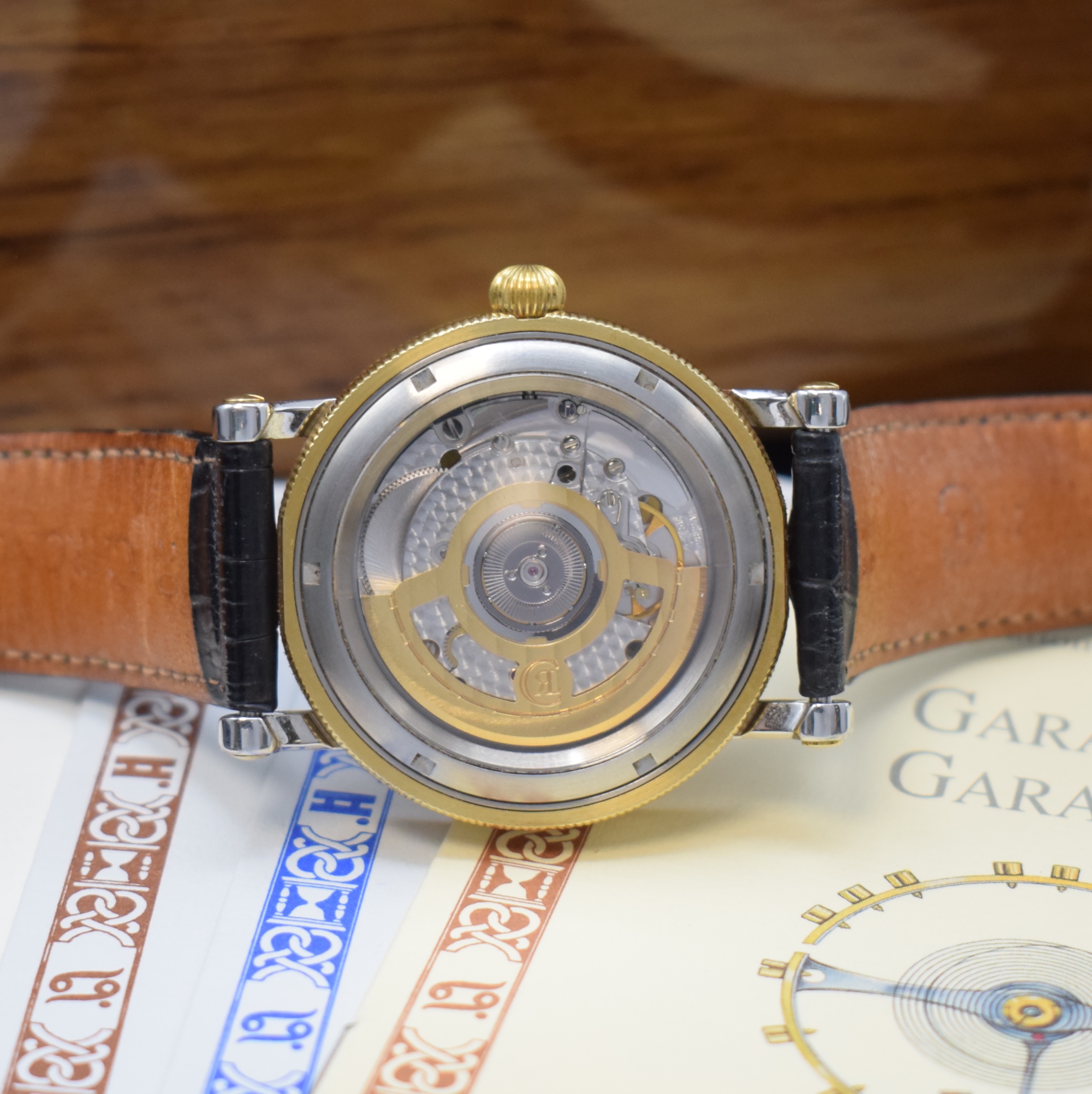 Detail f: CHRONOSWISS Herrenarmbanduhr Kairos in Edelstahl/Gold Referenz CH 2822, Schweiz um 2000, Automatik, beids. vergl. Gehäuse, Boden geschr., silb., im ...
