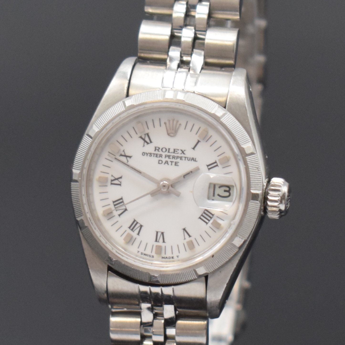 Detail a: ROLEX Date Damenarmbanduhr in Stahl Referenz 69190, Automatik, Schweiz um 1990, L-Serie, Boden und Krone verschr., Jubileeband m. Faltschl., ...