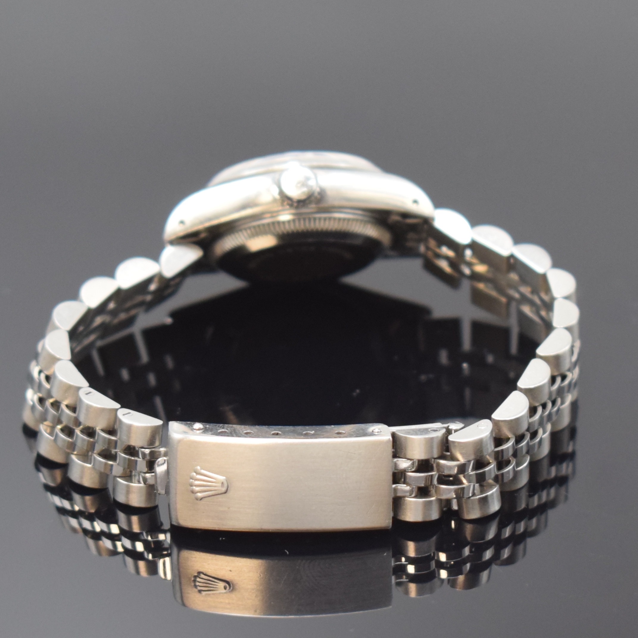 Detail b: ROLEX Date Damenarmbanduhr in Stahl Referenz 69190, Automatik, Schweiz um 1990, L-Serie, Boden und Krone verschr., Jubileeband m. Faltschl., ...