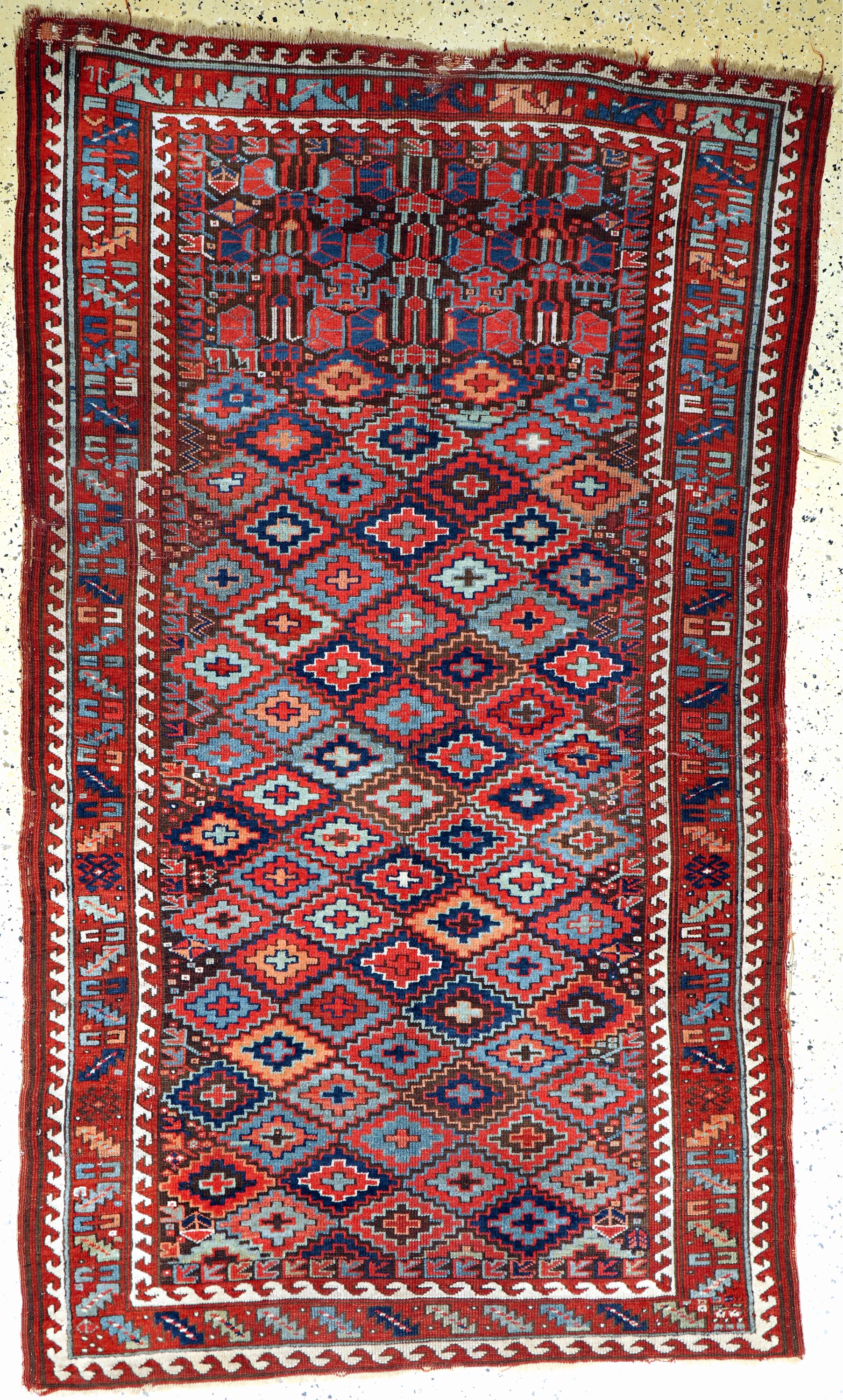 Antiker Kazak, Kaukasus, 19.Jhd, Wolle auf Wolle, ca. 230 x 135 cm, EHZ: 3-4