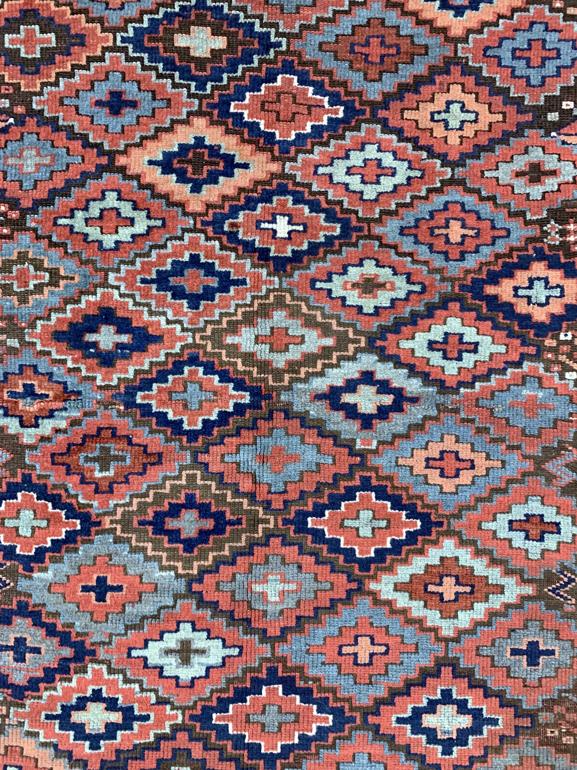Detail b: Antiker Kazak, Kaukasus, 19.Jhd, Wolle auf Wolle, ca. 230 x 135 cm, EHZ: 3-4