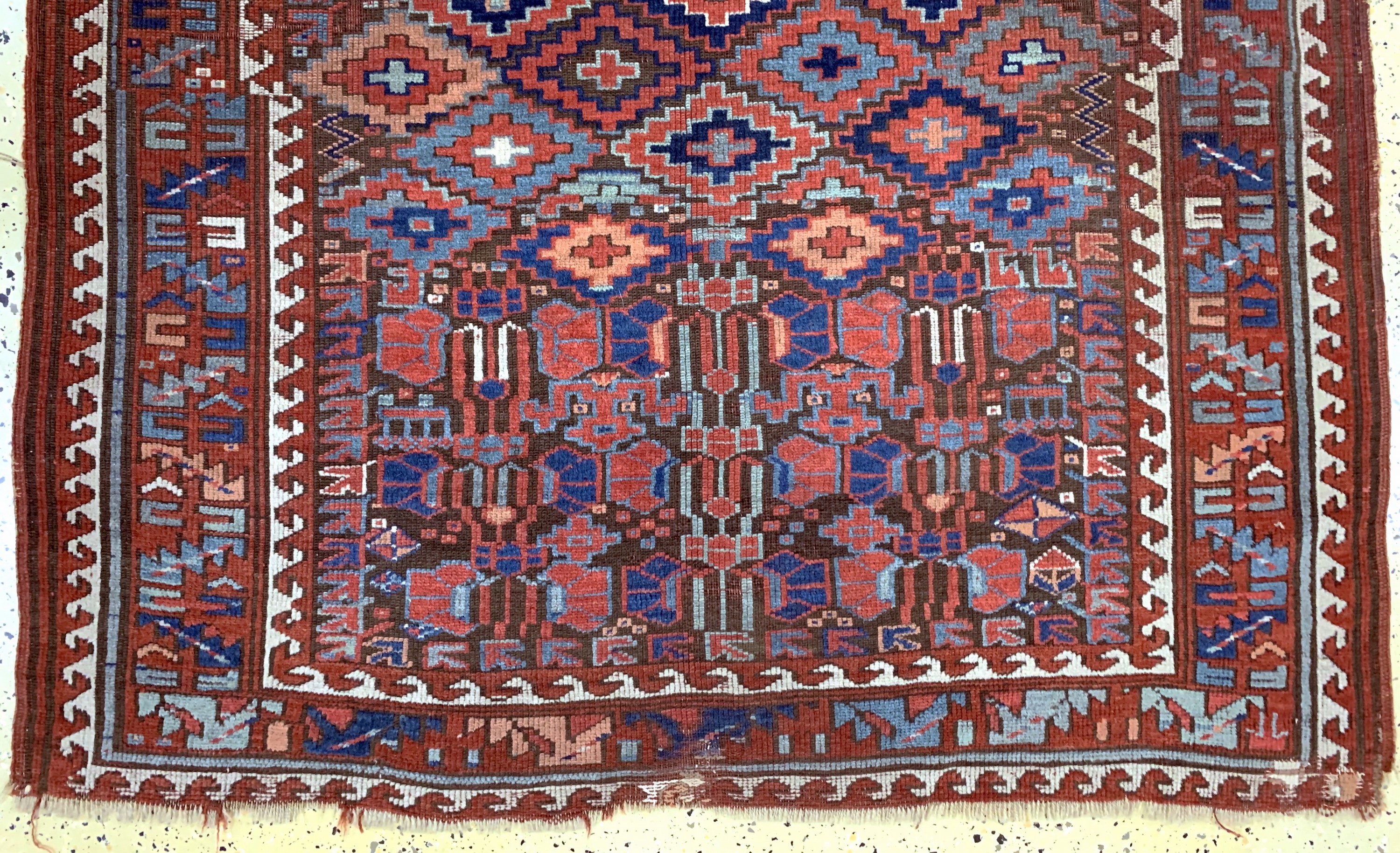 Detail c: Antiker Kazak, Kaukasus, 19.Jhd, Wolle auf Wolle, ca. 230 x 135 cm, EHZ: 3-4