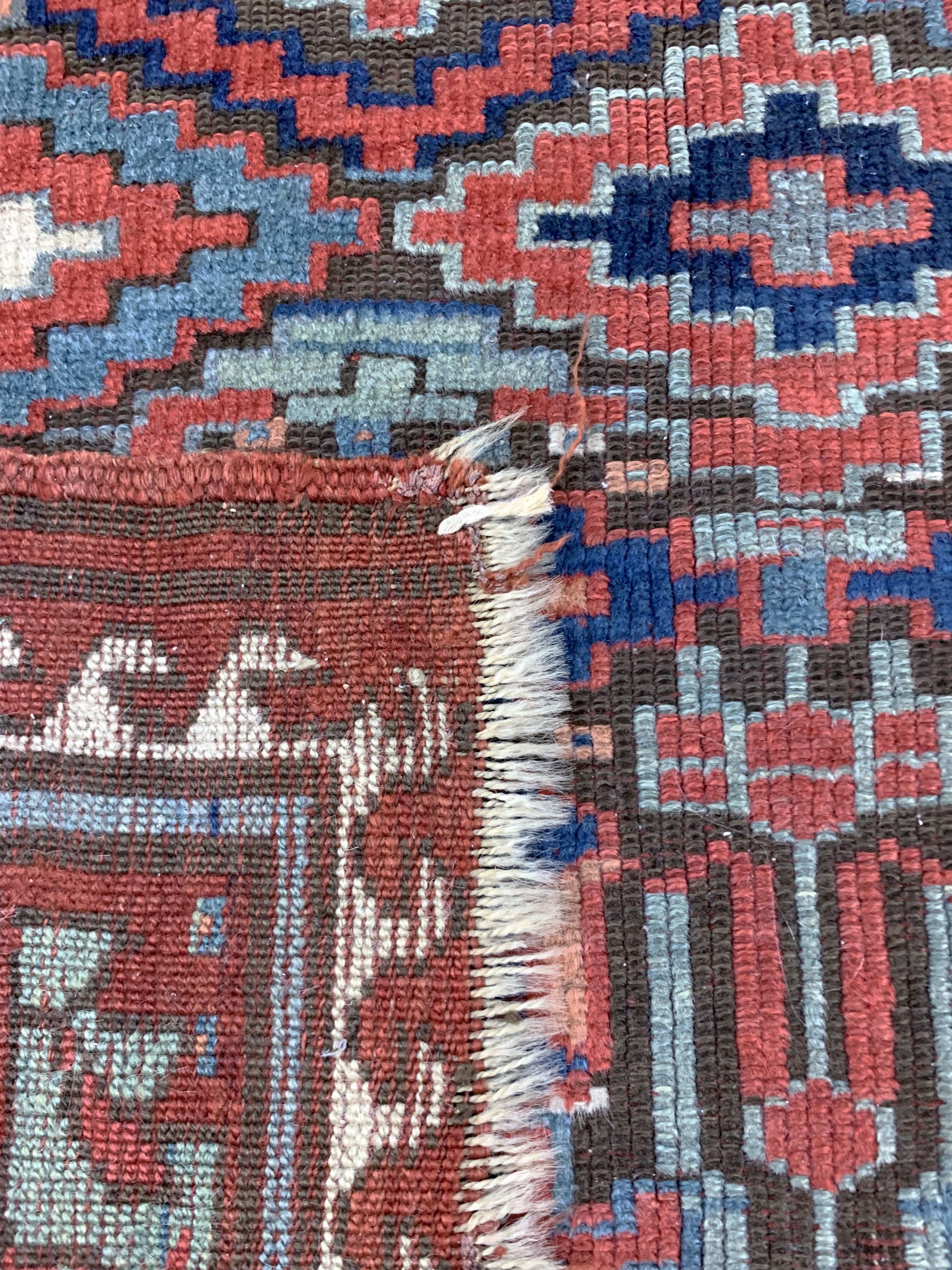 Detail e: Antiker Kazak, Kaukasus, 19.Jhd, Wolle auf Wolle, ca. 230 x 135 cm, EHZ: 3-4