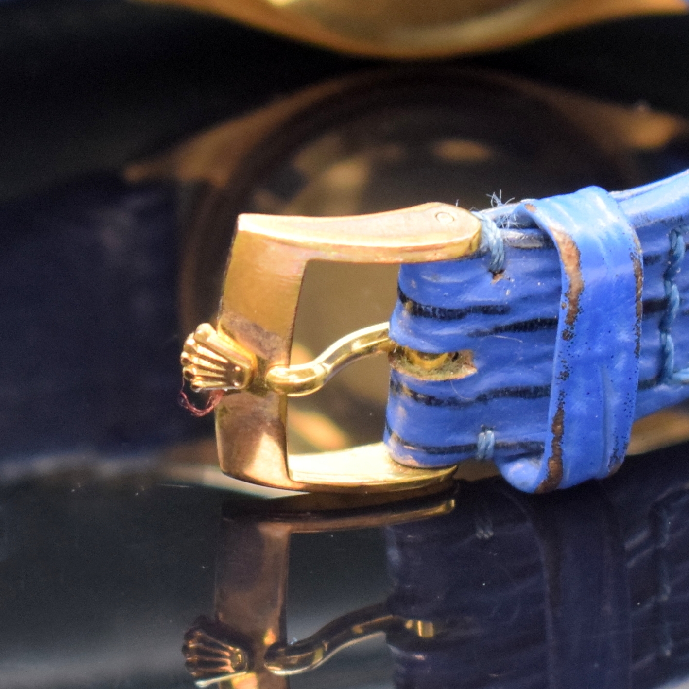 Detail b: ROLEX Oyster Perpetual Chronometer Herrenarmbanduhr in GG 750/000 Referenz 6085, Automatik, Schweiz um 1951, Boden und Krone verschr., ab Herst. ...