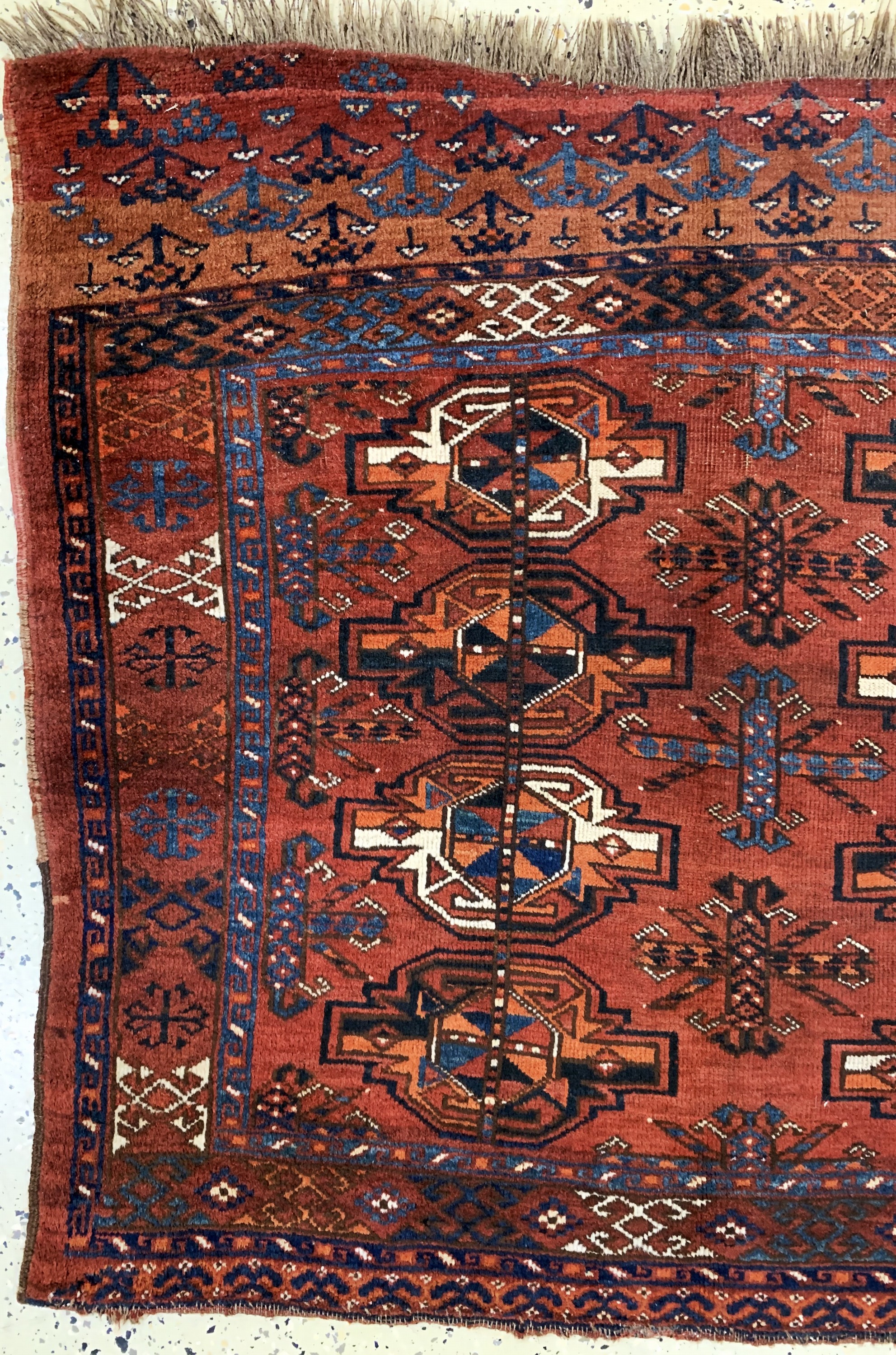Detail c: Ersari Tschowal antik, Turkmenistan, um 1900, Wolle auf Wolle, ca. 164 x 110 cm, EHZ: 3