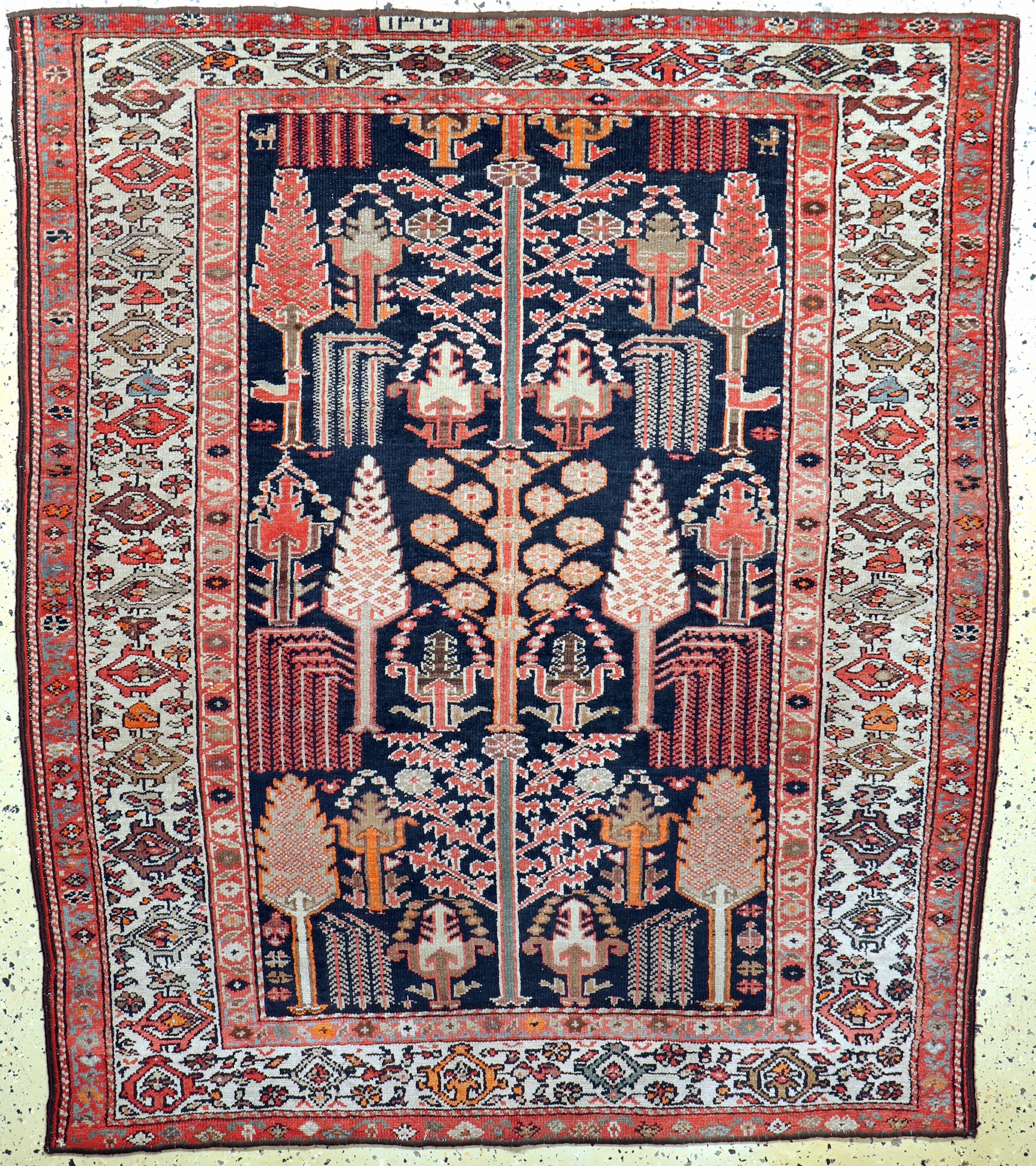 Antiker Malayer, Persien, um 1900, Wolle auf Baumwolle, ca. 165 x 145 cm, verkürzt, EHZ: 3