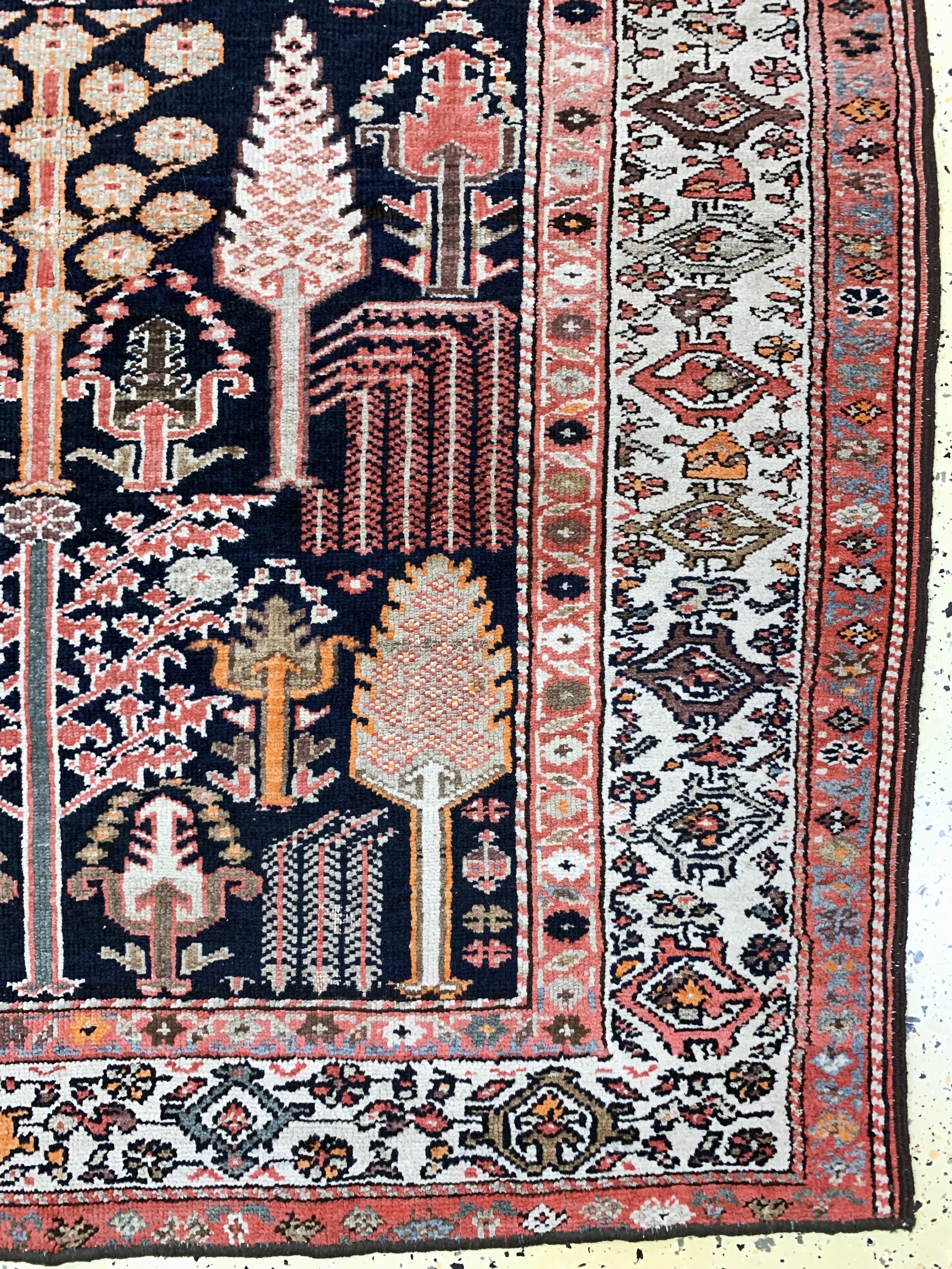 Detail a: Antiker Malayer, Persien, um 1900, Wolle auf Baumwolle, ca. 165 x 145 cm, verkürzt, EHZ: 3