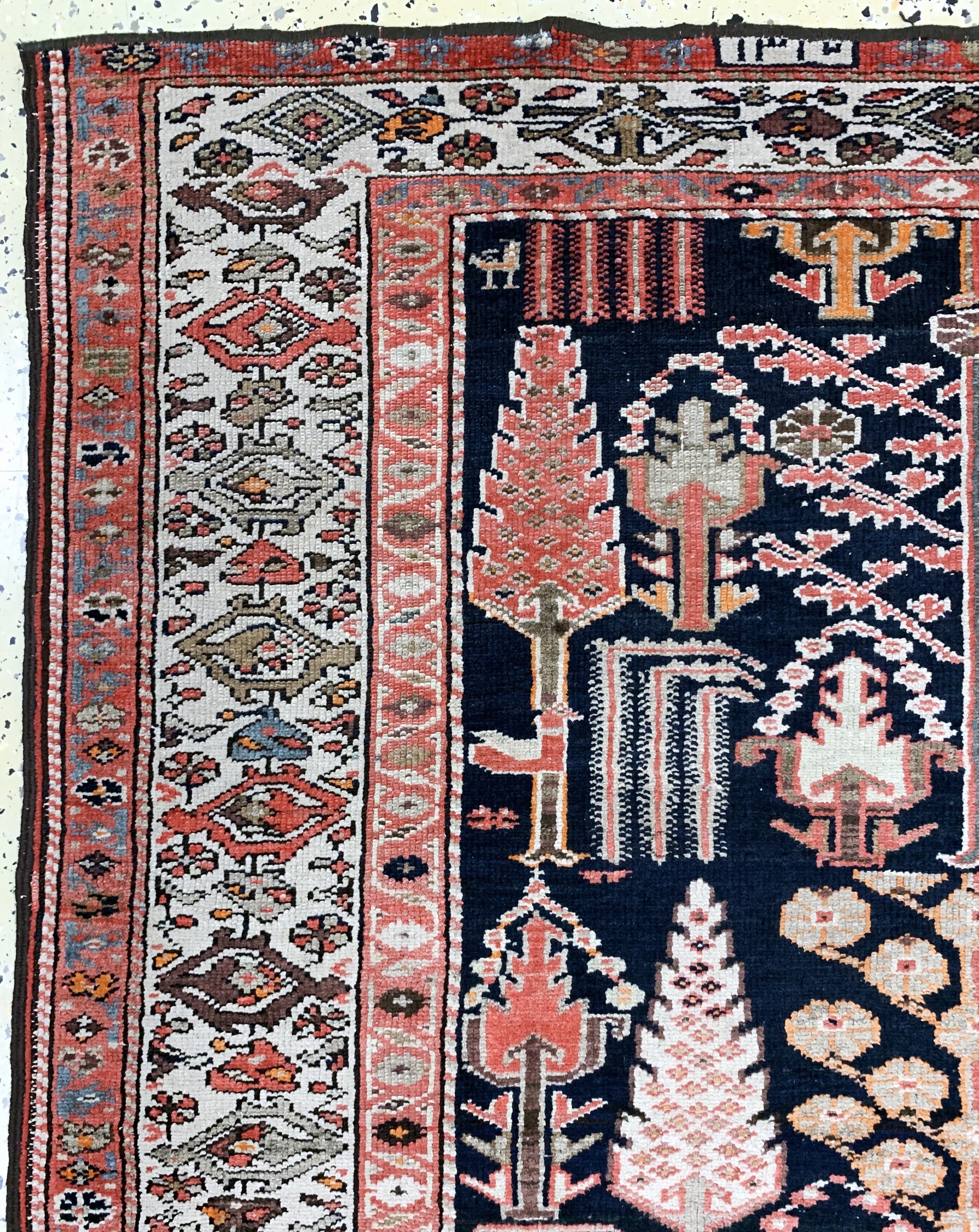 Detail c: Antiker Malayer, Persien, um 1900, Wolle auf Baumwolle, ca. 165 x 145 cm, verkürzt, EHZ: 3