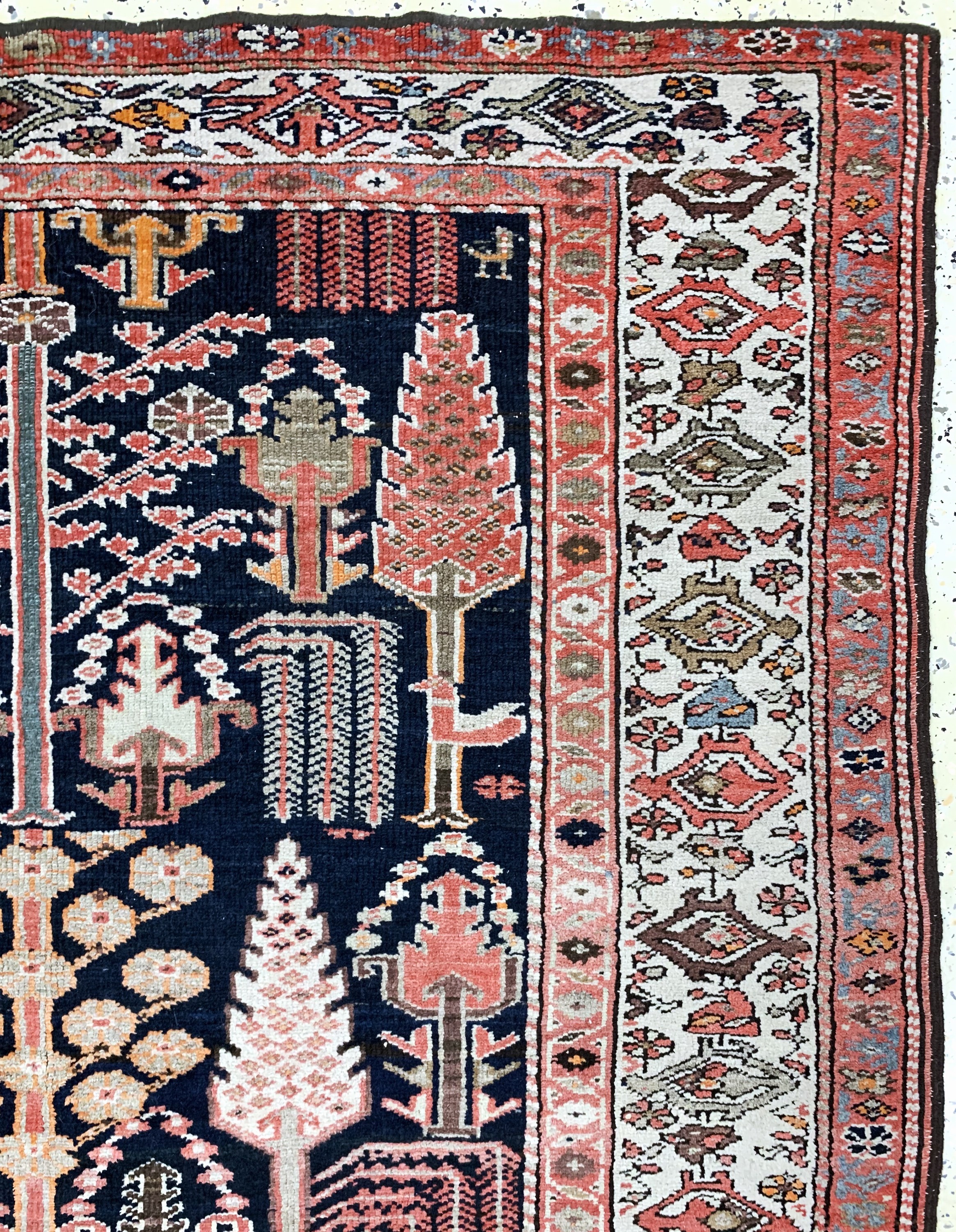 Detail d: Antiker Malayer, Persien, um 1900, Wolle auf Baumwolle, ca. 165 x 145 cm, verkürzt, EHZ: 3