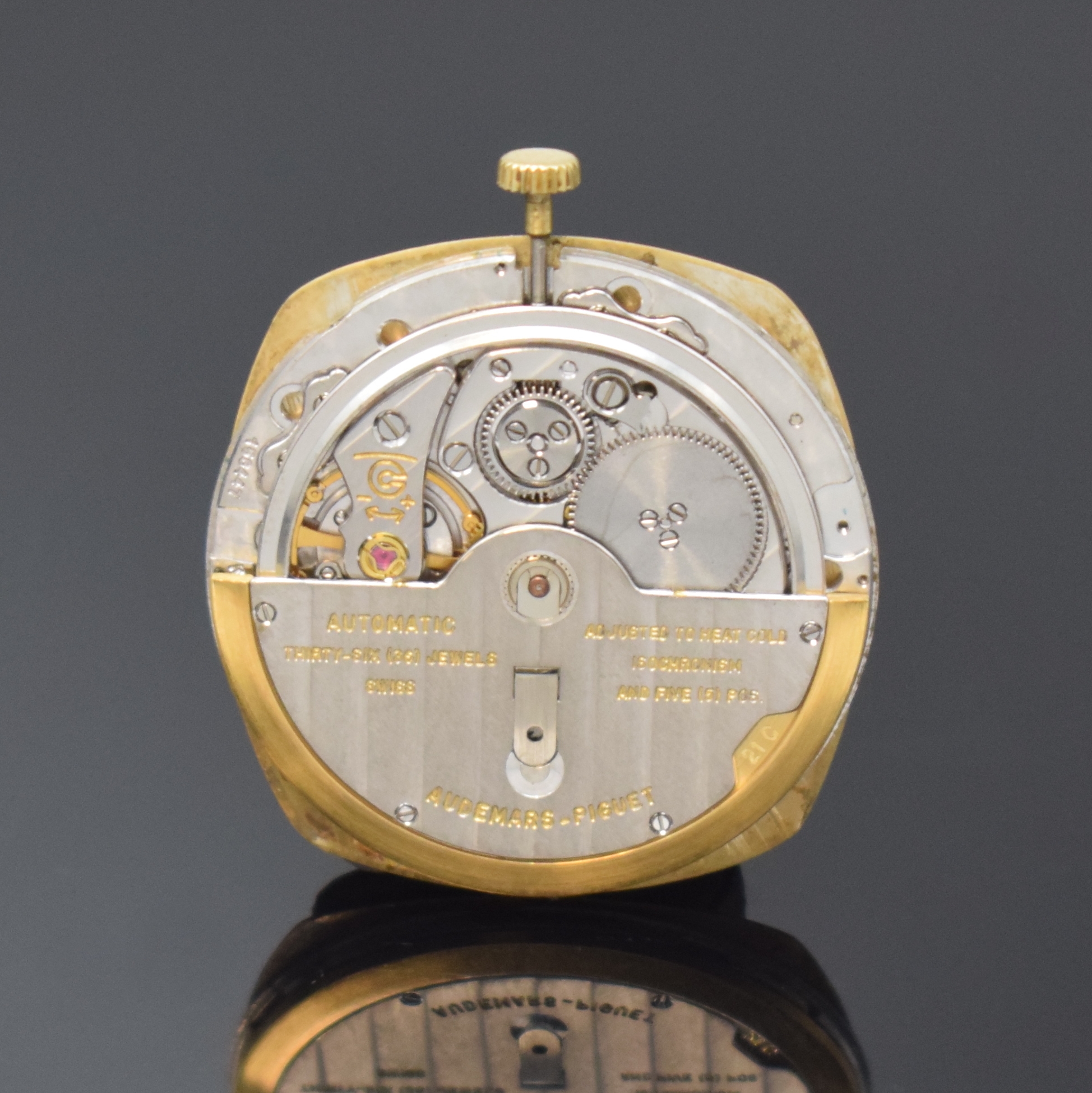 Detail f: AUDEMARS PIGUET feine Herrenarmbanduhr in GG 750/000, Automatik, Schweiz um 1975, 2-teil. Geh., Boden aufgedr., Flechtband, verg. Zifferbl. m. ...