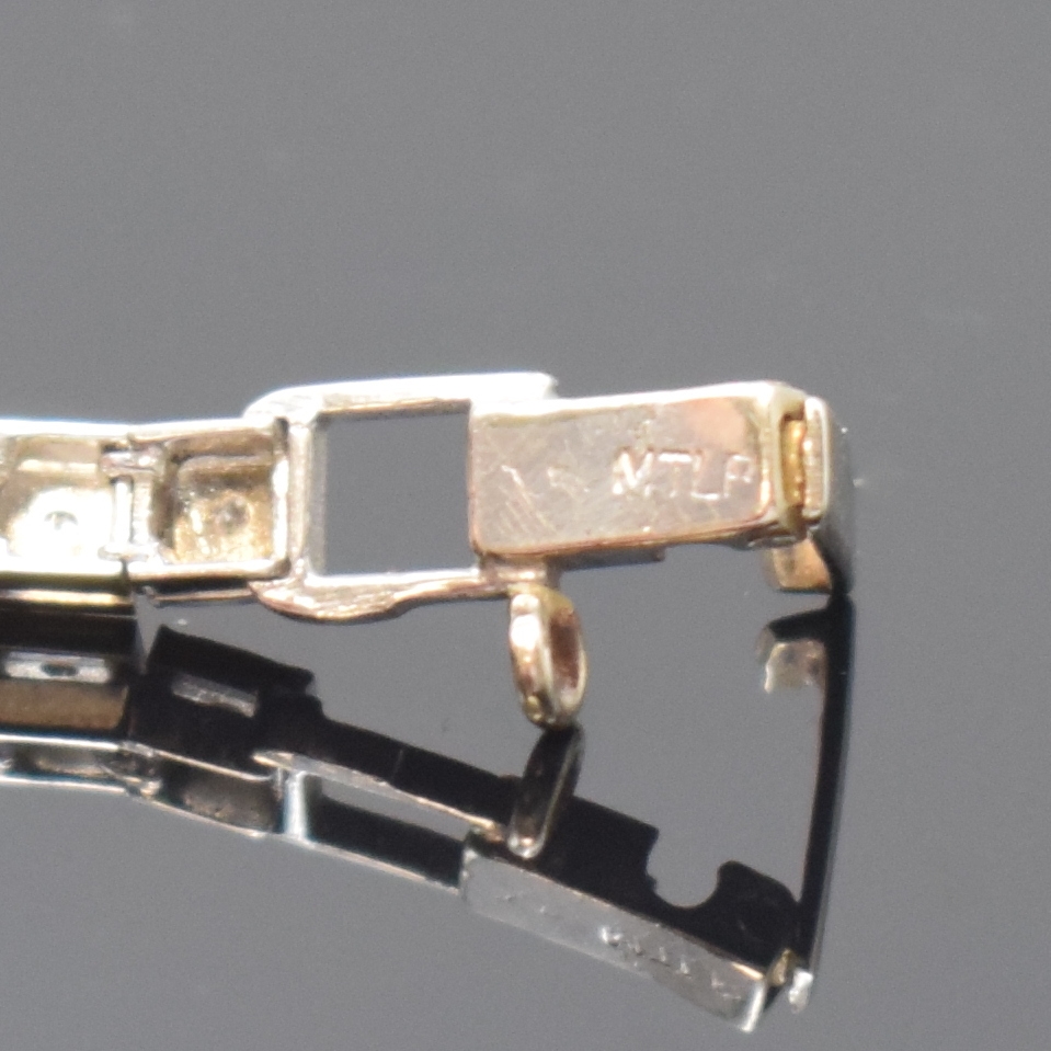 Detail b: OMEGA Damenarmbanduhr Ladymatic in WG 585/000 mit Diamanten, Schweiz für den US-Markt um 1957, Automatik, neutr. WG 585/000 Band m. Diamanten, Boden ...