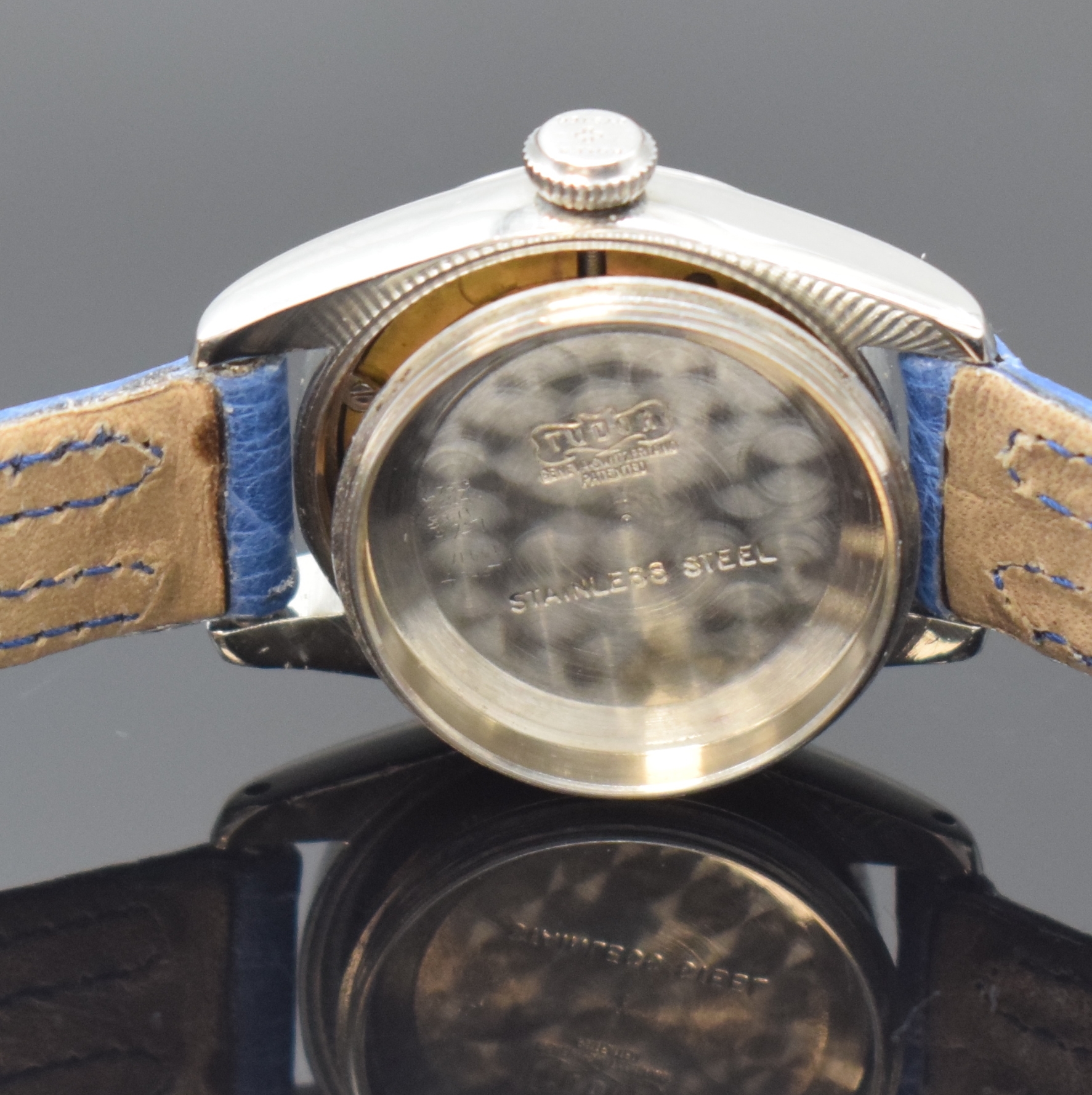 Detail f: TUDOR Oyster Princess Damenarmbanduhr in Stahl Referenz 7806, Schweiz um 1950, Automatik, verschr. Oystergeh., orig. verschr. Krone, silb. Zifferbl. ...