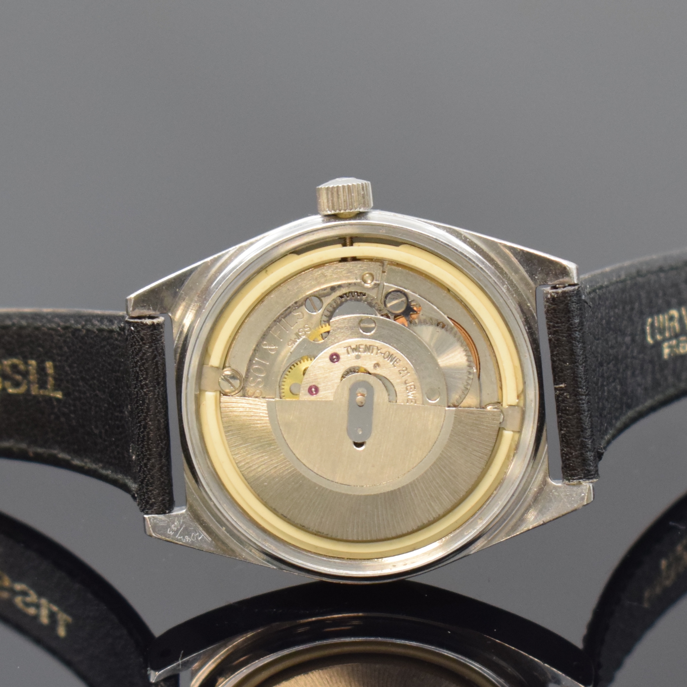 Detail i: TISSOT PR516 und 6 weitere Automatik Armbanduhren, Schweiz ca. 1940 - 1970, 1) Tissot PR516, verschr. Stahlgeh., silb. Zifferbl., vern. Werk Kal. ...