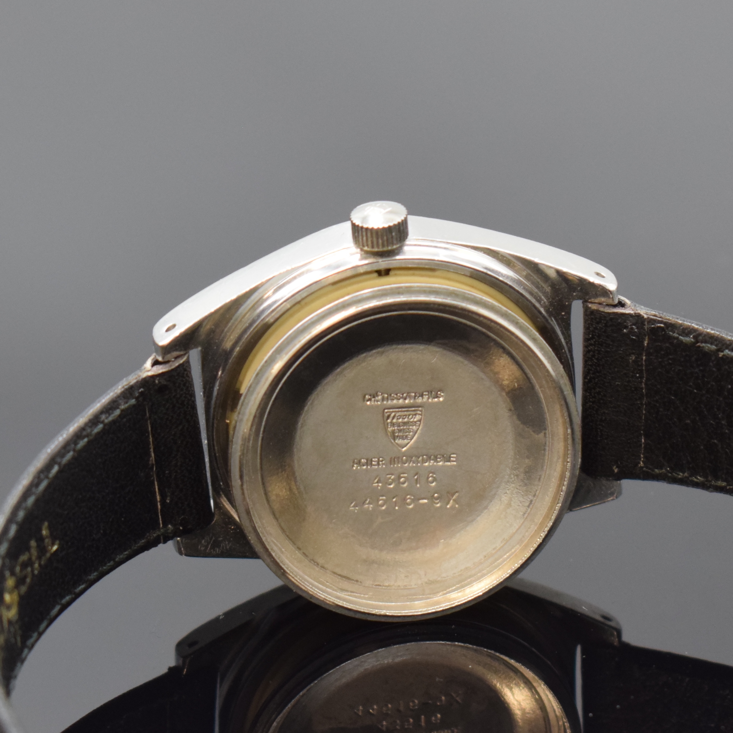 Detail k: TISSOT PR516 und 6 weitere Automatik Armbanduhren, Schweiz ca. 1940 - 1970, 1) Tissot PR516, verschr. Stahlgeh., silb. Zifferbl., vern. Werk Kal. ...