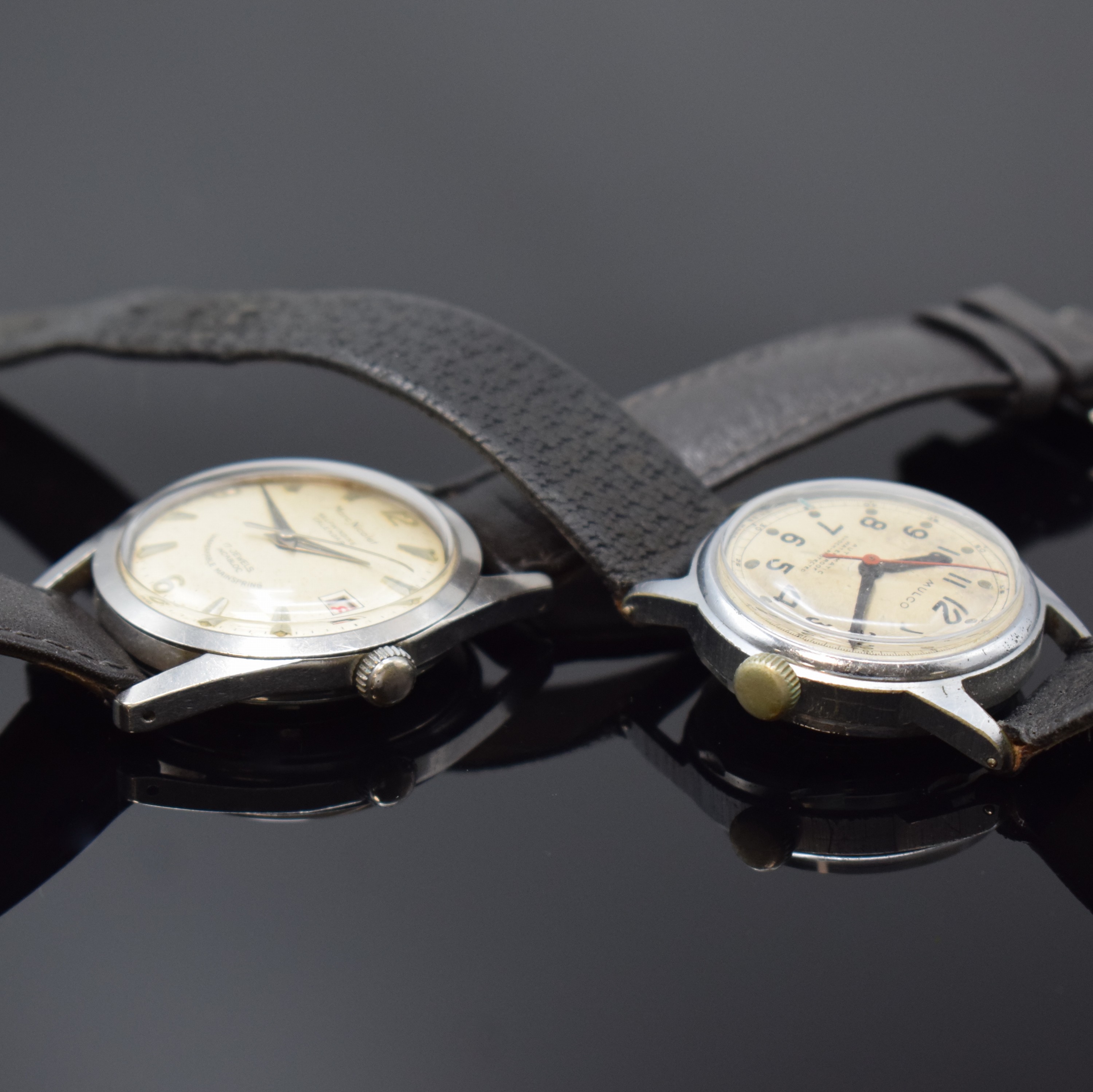 Detail o: TISSOT PR516 und 6 weitere Automatik Armbanduhren, Schweiz ca. 1940 - 1970, 1) Tissot PR516, verschr. Stahlgeh., silb. Zifferbl., vern. Werk Kal. ...