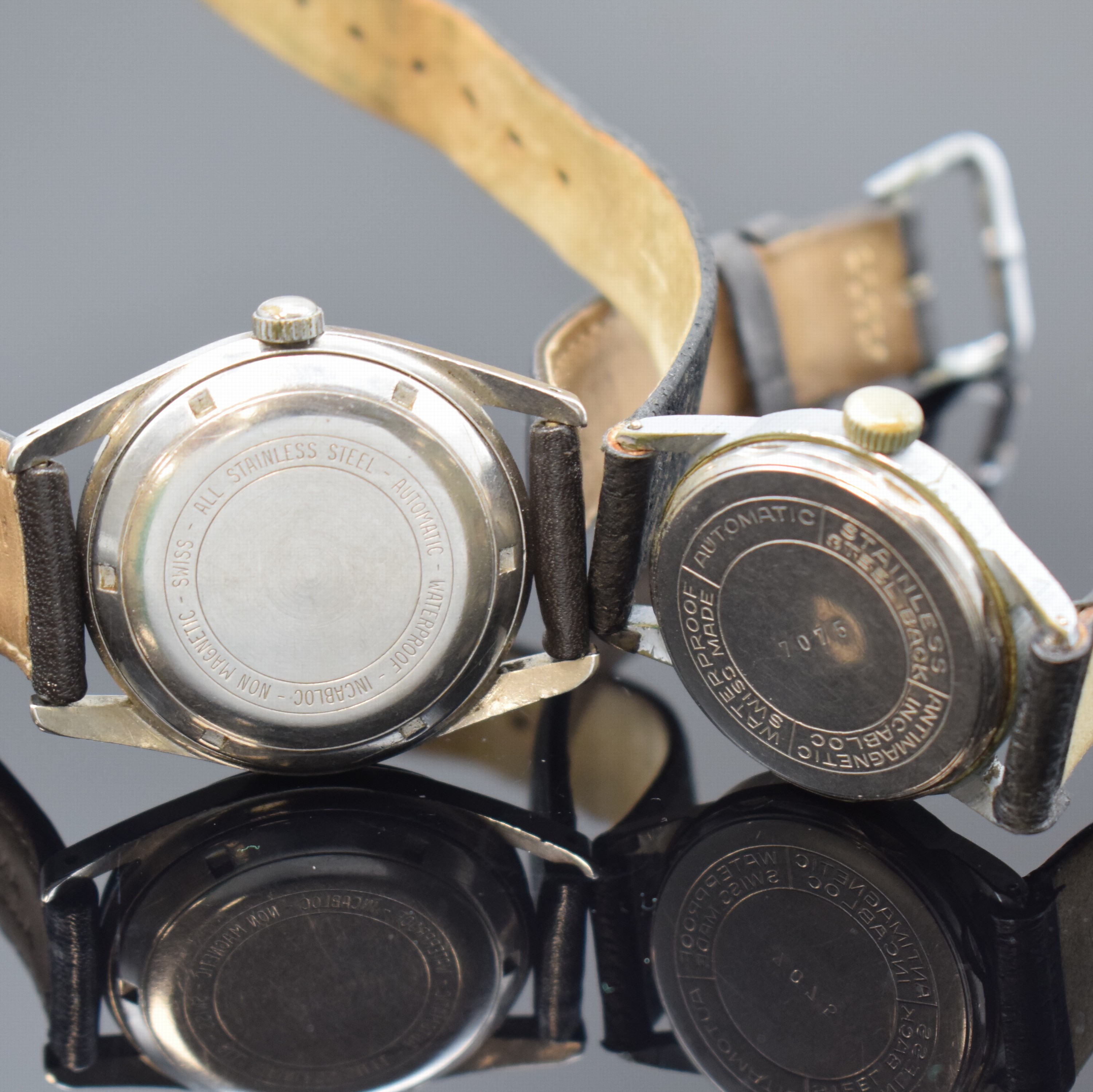Detail p: TISSOT PR516 und 6 weitere Automatik Armbanduhren, Schweiz ca. 1940 - 1970, 1) Tissot PR516, verschr. Stahlgeh., silb. Zifferbl., vern. Werk Kal. ...