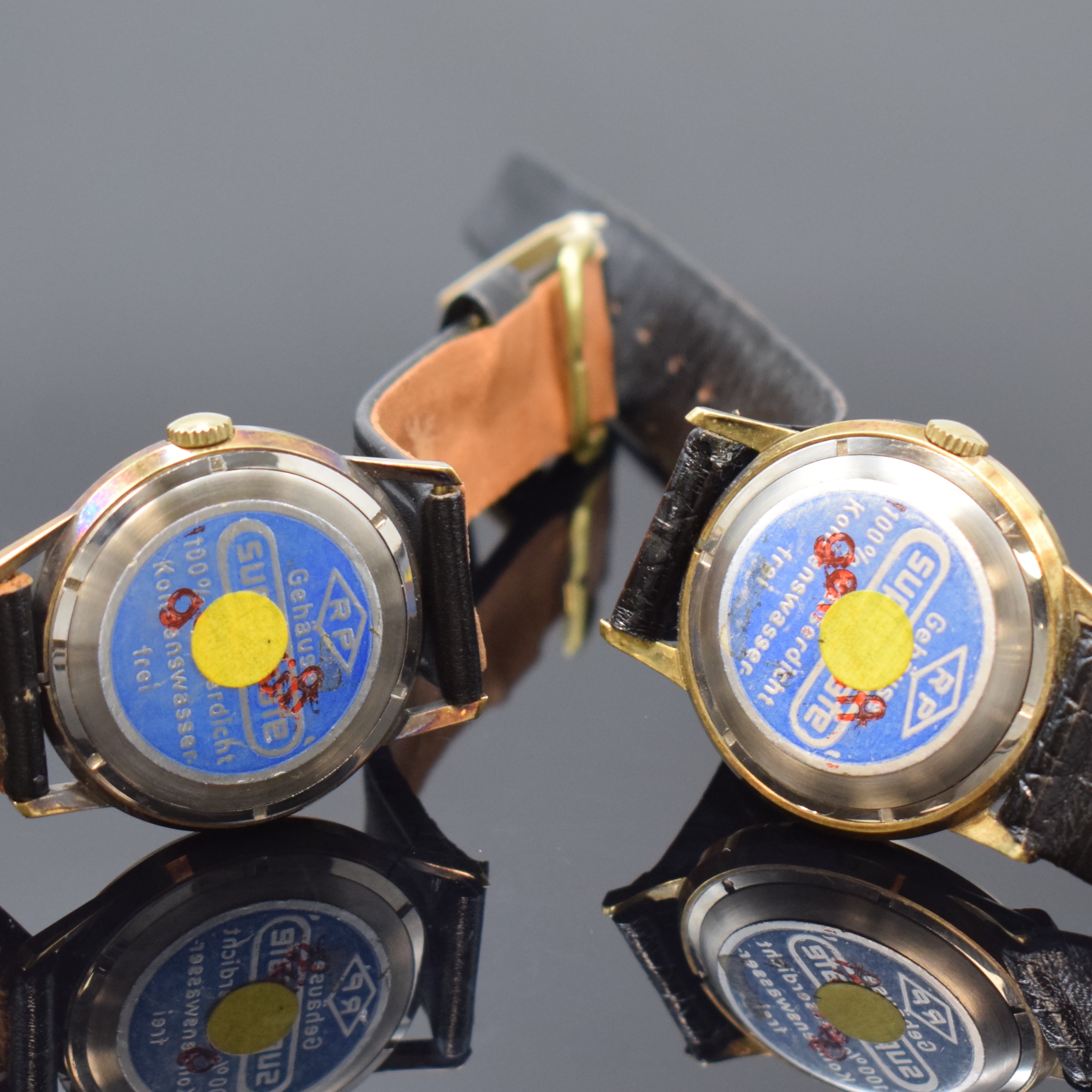 Detail e: ZENTRA 5 nahezu neuwertige Armbanduhren, Deutschland/Schweiz ca. 1950 - 1965, Automatik, 4 verg. Geh., 1 x verchr., 4 x verschr. Stahlboden, 1 x ...