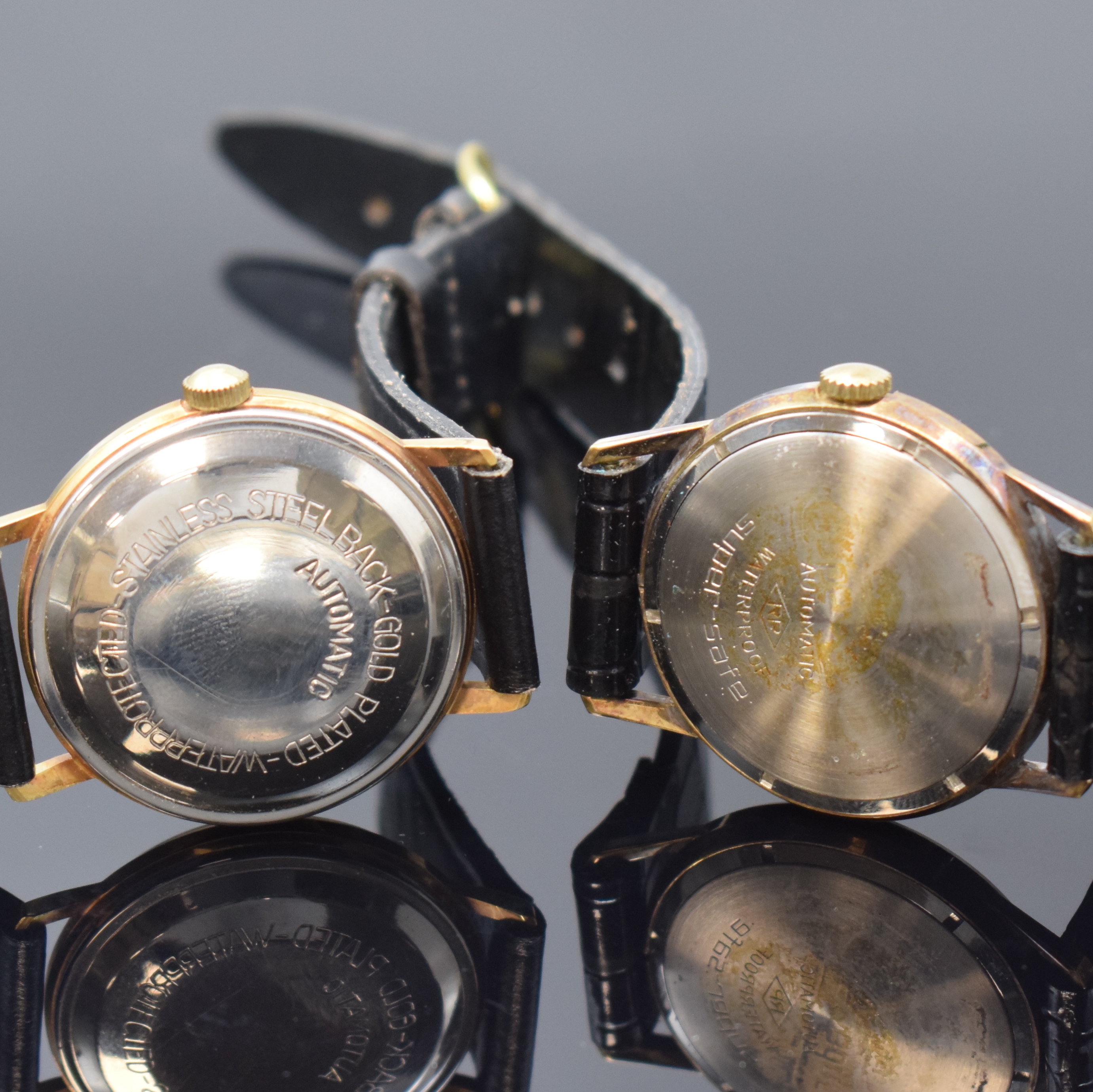 Detail i: ZENTRA 5 nahezu neuwertige Armbanduhren, Deutschland/Schweiz ca. 1950 - 1965, Automatik, 4 verg. Geh., 1 x verchr., 4 x verschr. Stahlboden, 1 x ...