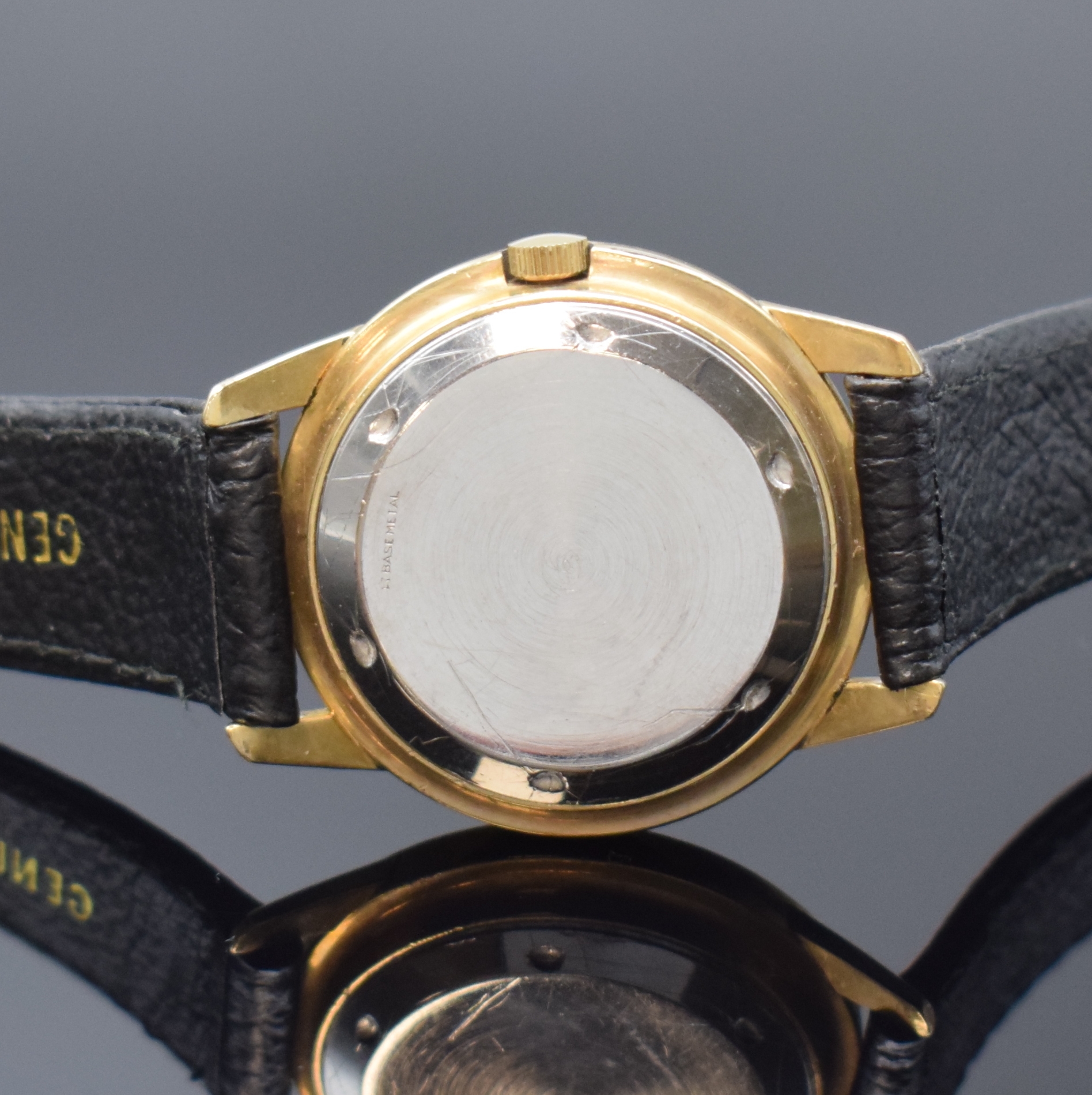 Detail f: Konvolut 5 vergoldete Armbanduhren, Schweiz ca. 1950 - 1965, Automatik/Handaufzug, 1) DUGENA Super Automatic, Stahlboden aufgedr., rotgold. ...