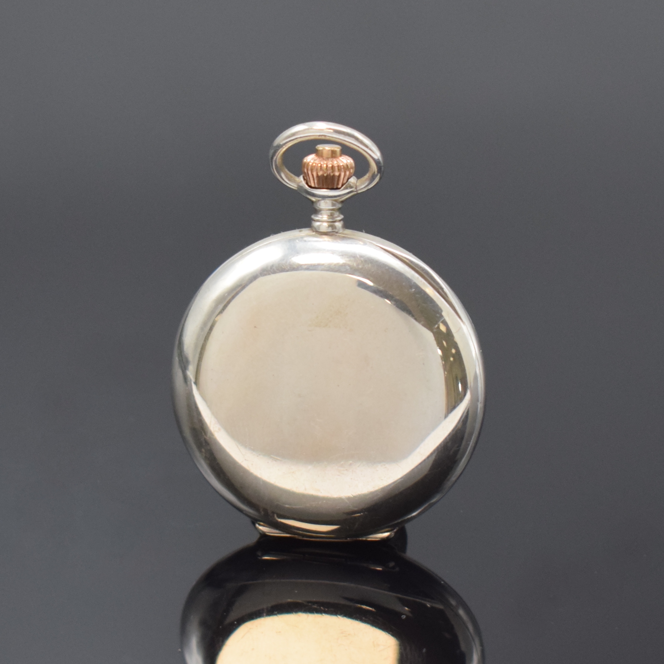 Detail c: NOMOS Glashütte seltene Damensavonette in Silber, Schweiz/Deutschland um 1905, glattes Geh. dell., Cuvette bez. "Neues System Glashütte", ...