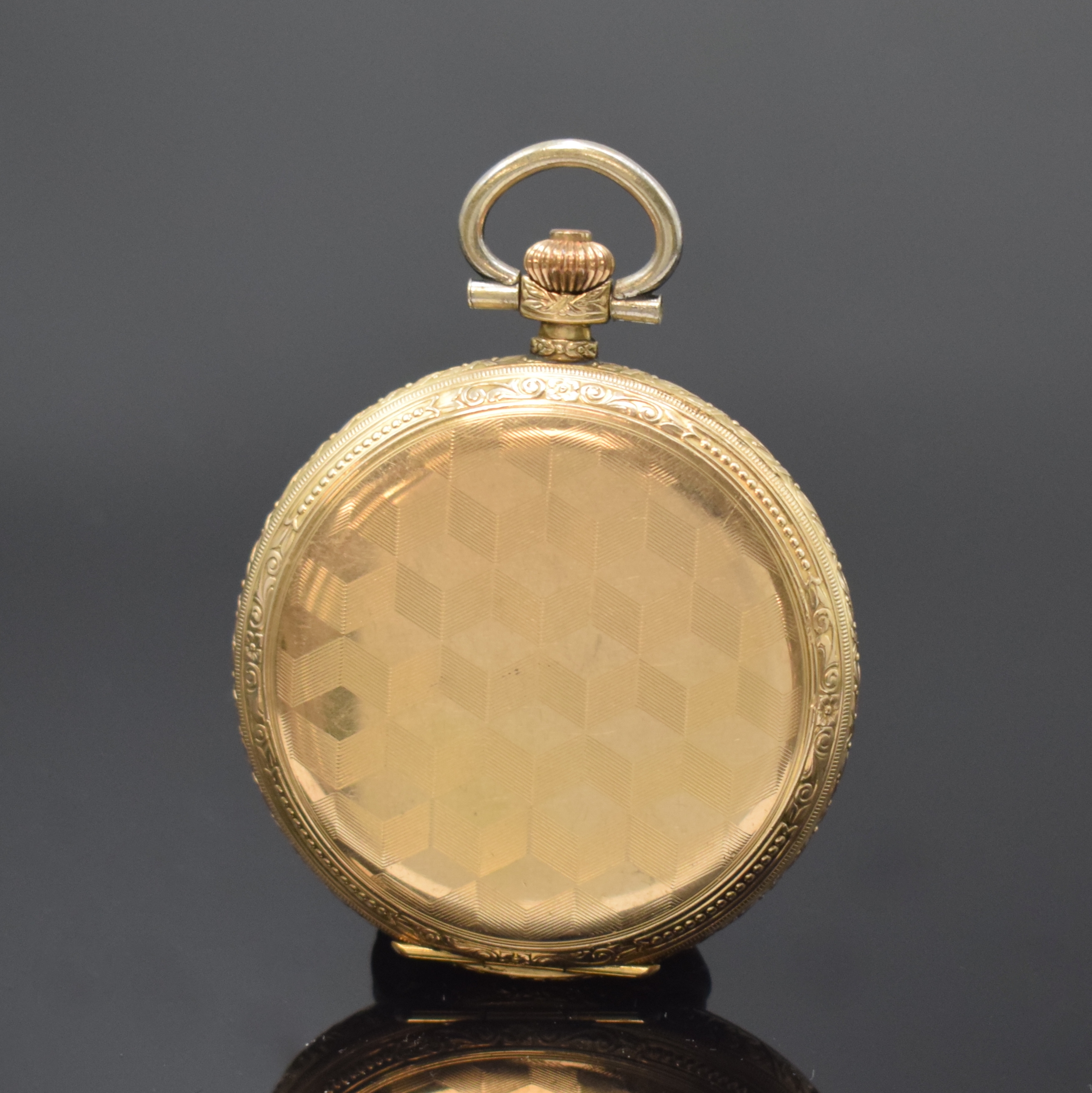 Detail c: TUTIMA Glashütte vergoldete Herrensavonette, Deutschland um 1930, Geh. m. Büffel-Marke v. Gustav Rau, matt-gold. Zifferbl., gold. Breguetzahlen, ...