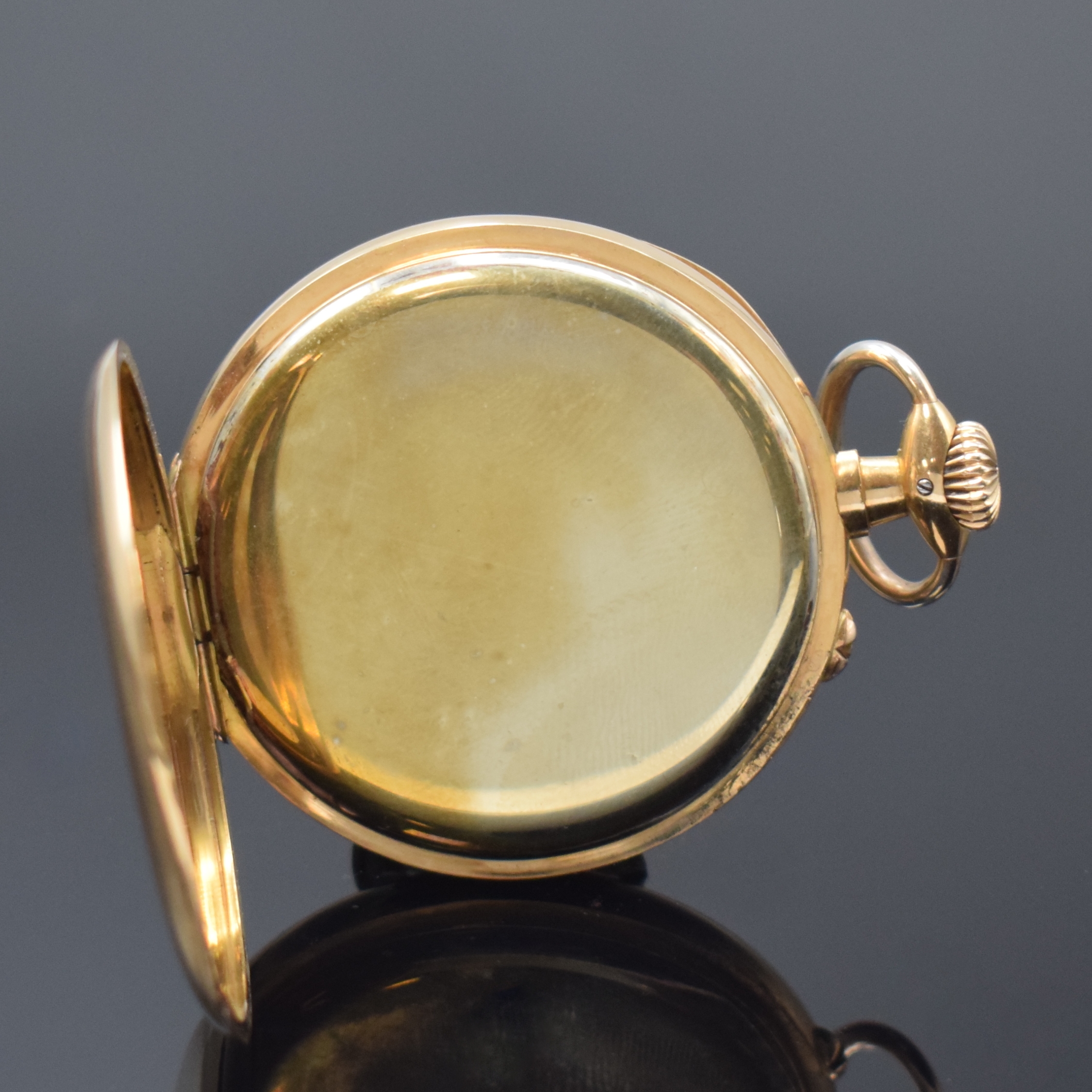 Detail c: CENTRA Glashütte Sa / Präzisionsuhrenfabrik e.GmbH offene Taschenuhr in GG 585/000, Deutschland um 1920, glattes Geh. dell., Metallcuvette, verg. ...