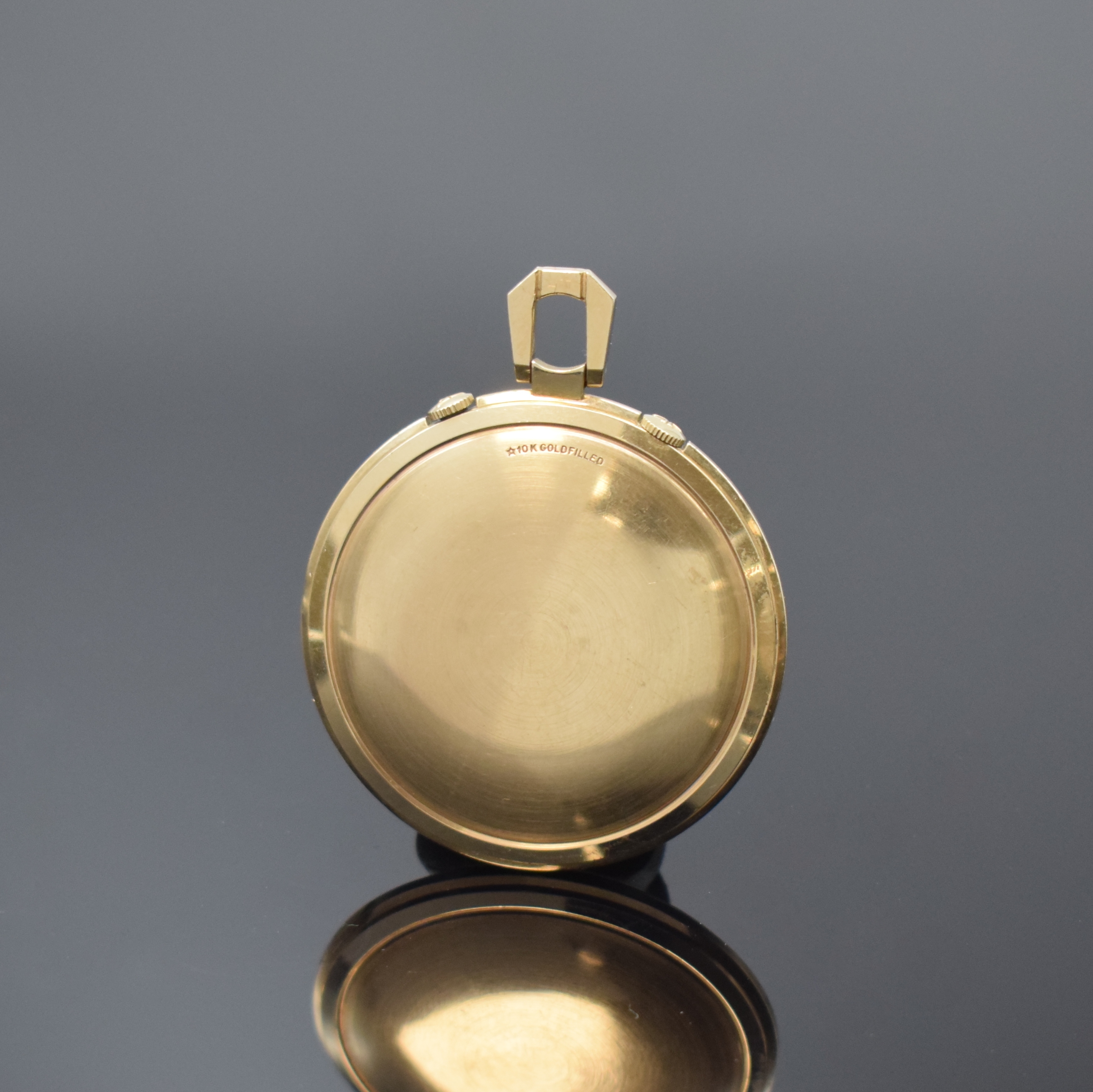 Detail a: LeCoultre Memovox vergoldeter Taschenwecker, Schweiz/USA um 1965, Handaufzug, 2-tlg. 10k- Goldfilled-Geh., Boden aufgedr., orig. Kronen, silb. ...