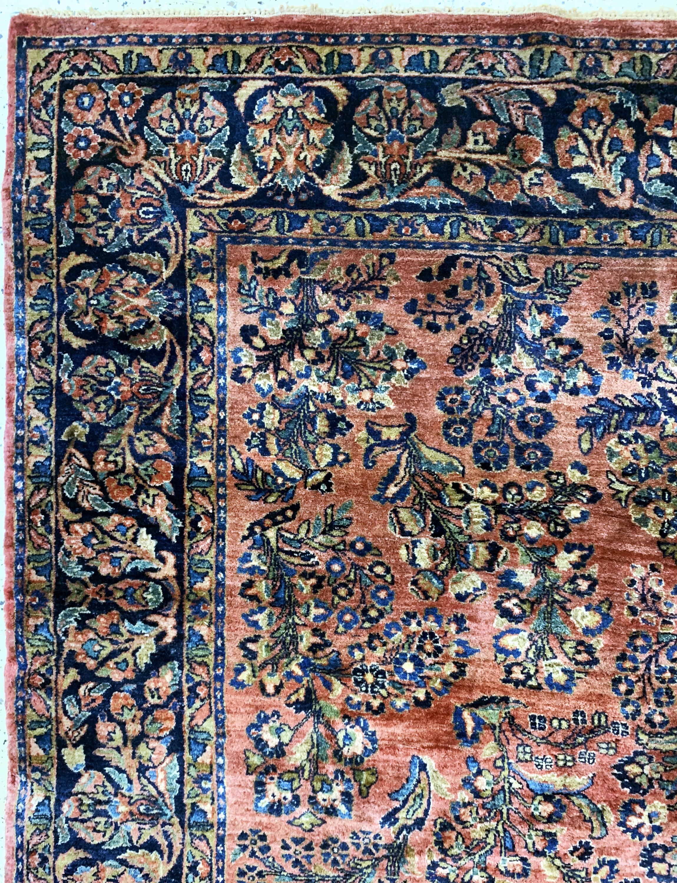 Detail d: Us Re-Import Sarogh, Persien, Anfang 20.Jhd, Wolle auf Baumwolle, ca. 340 x 192 cm,gereinigt, EHZ: 2