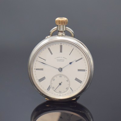Image A. LANGE & SÖHNE offene Silbertaschenuhr, Deutschland um 1890, glattes ...