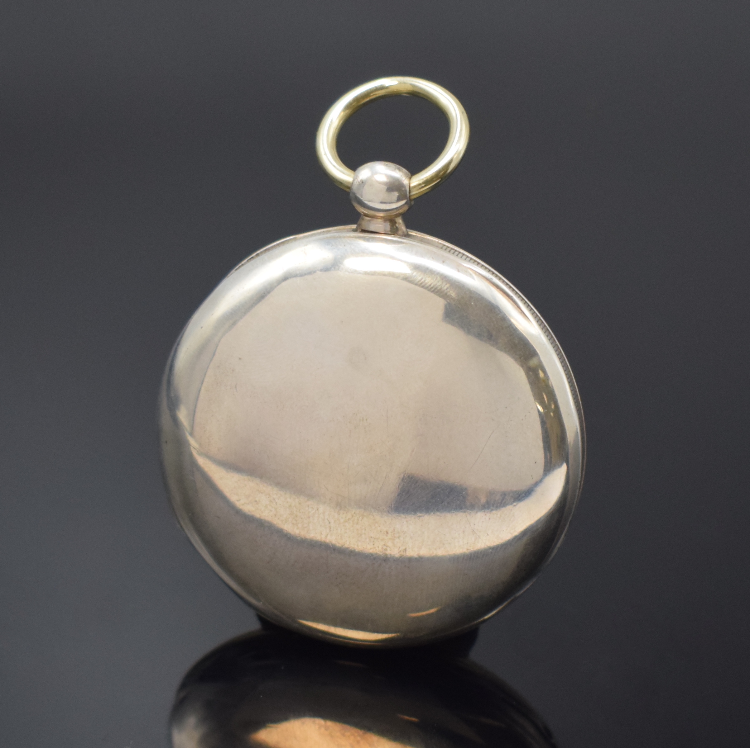 Detail a: VACHERON & CONSTANTIN seltene und frühe Spindeltaschenuhr in Silber Nummer 46018, Schweiz um 1830, glattes Geh. l. dell., Münzrand, Emailzifferbl. ...