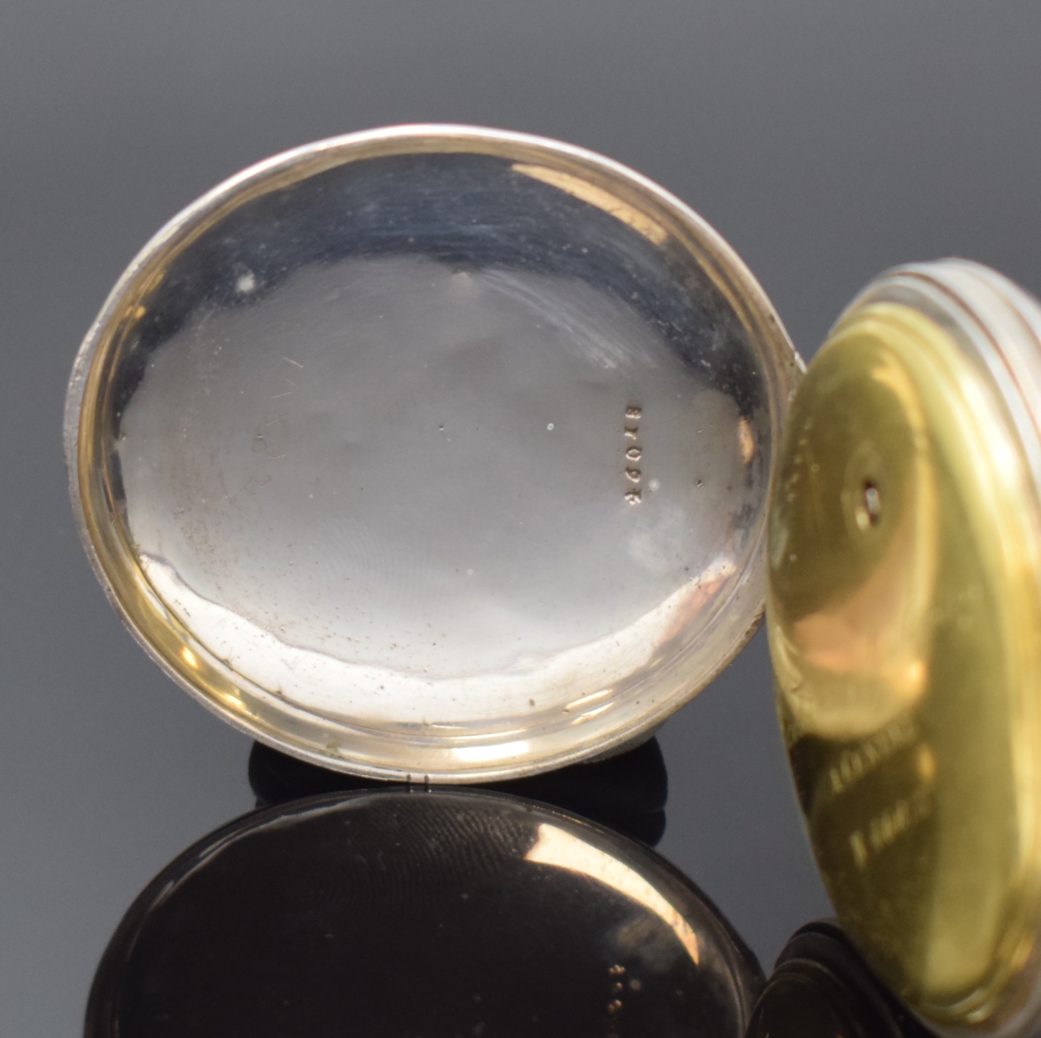 Detail b: VACHERON & CONSTANTIN seltene und frühe Spindeltaschenuhr in Silber Nummer 46018, Schweiz um 1830, glattes Geh. l. dell., Münzrand, Emailzifferbl. ...