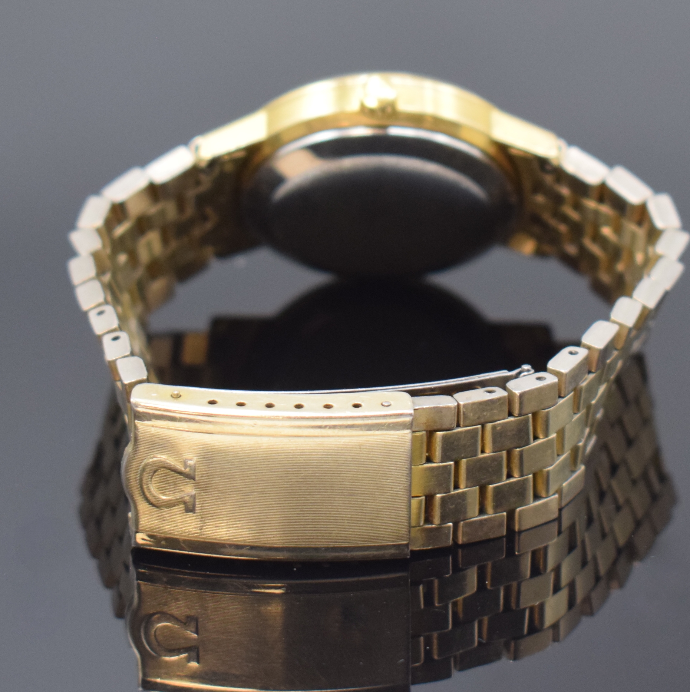 Detail b: OMEGA Seamaster vergoldete Armbanduhr Referenz 166.0209, Schweiz um 1979, Automatik, orig. verg. Gliederband m. Faltschl., Boden aufgedr., ...