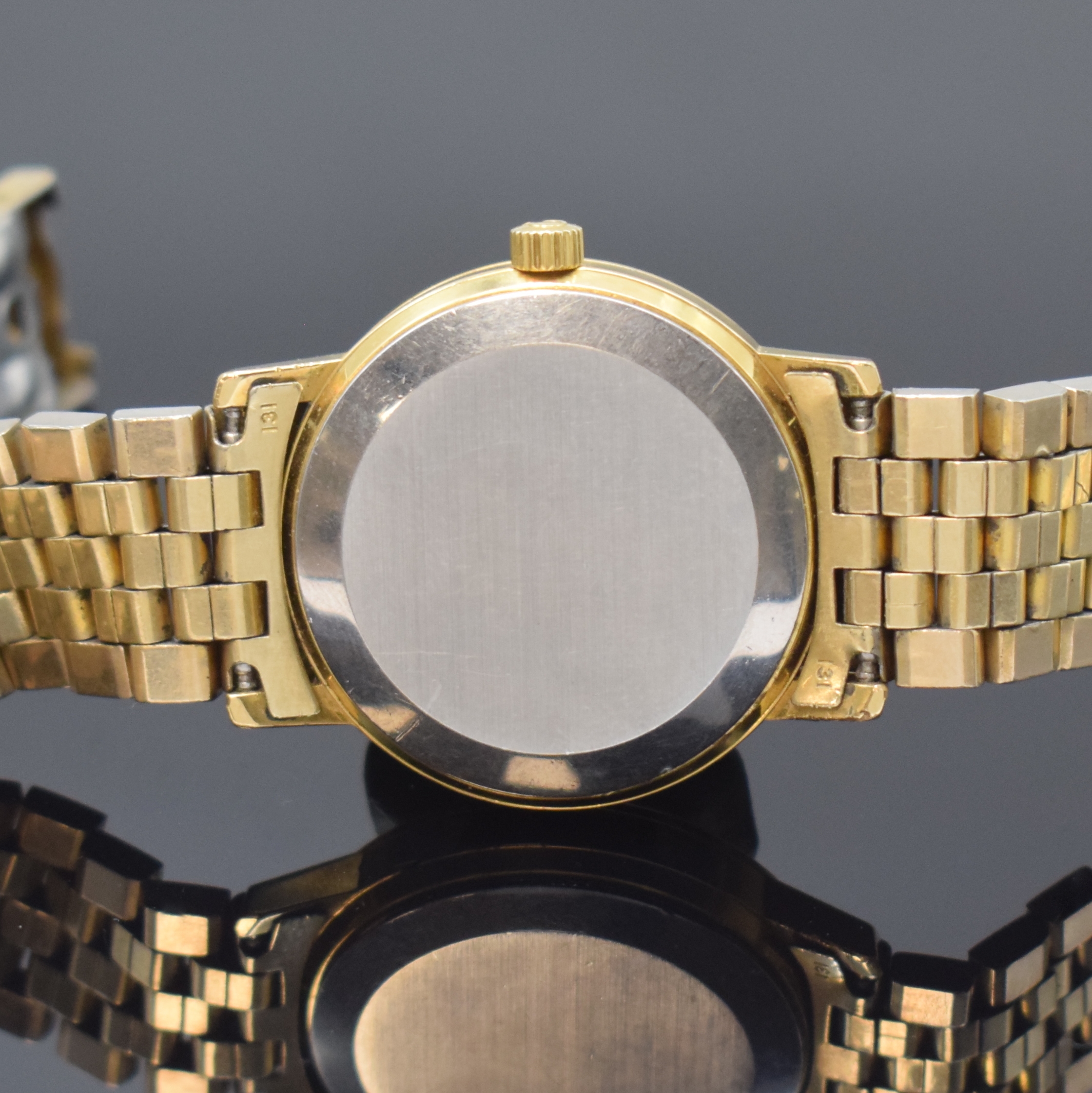 Detail d: OMEGA Seamaster vergoldete Armbanduhr Referenz 166.0209, Schweiz um 1979, Automatik, orig. verg. Gliederband m. Faltschl., Boden aufgedr., ...