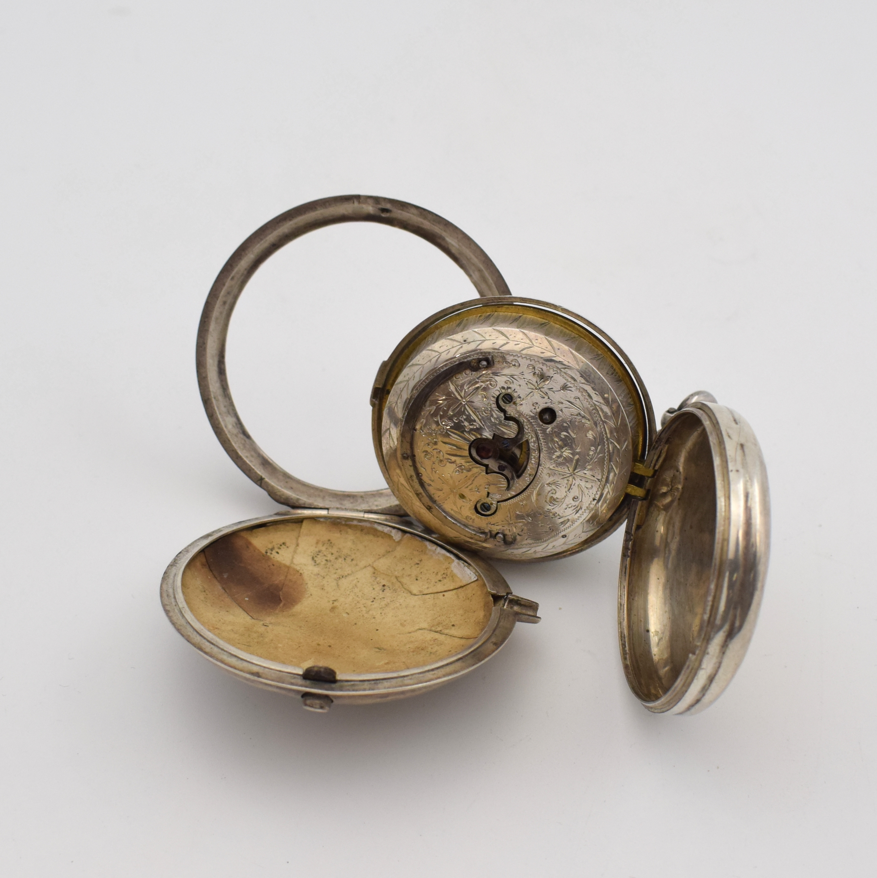 Detail f: EARDLY NORTON London sowie 4 weitere Spindeltaschenuhren und 1 Gehäuse, 1x Frankreich u. 4x England um 1780-1840, alle Silber, Gehäuse ...
