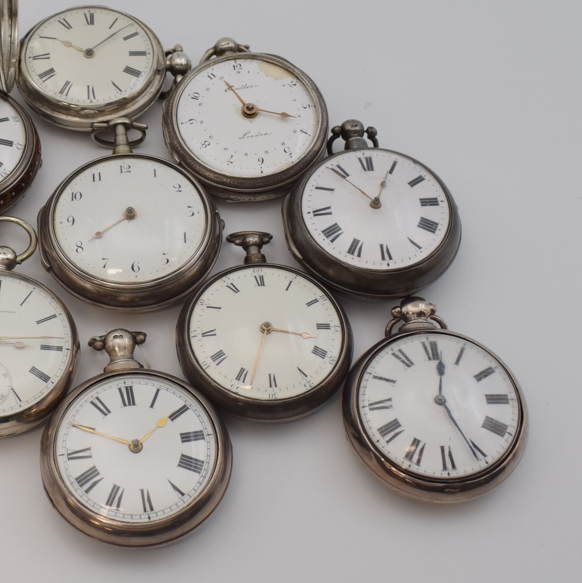 Detail b: WHITEHURST & SON seltene Taschenuhr mit Rechenankerhemmung sowie 9 weitere englische Taschenuhren, um 1800-1840, 1x Thomas Fleet Taschenuhr m. ...