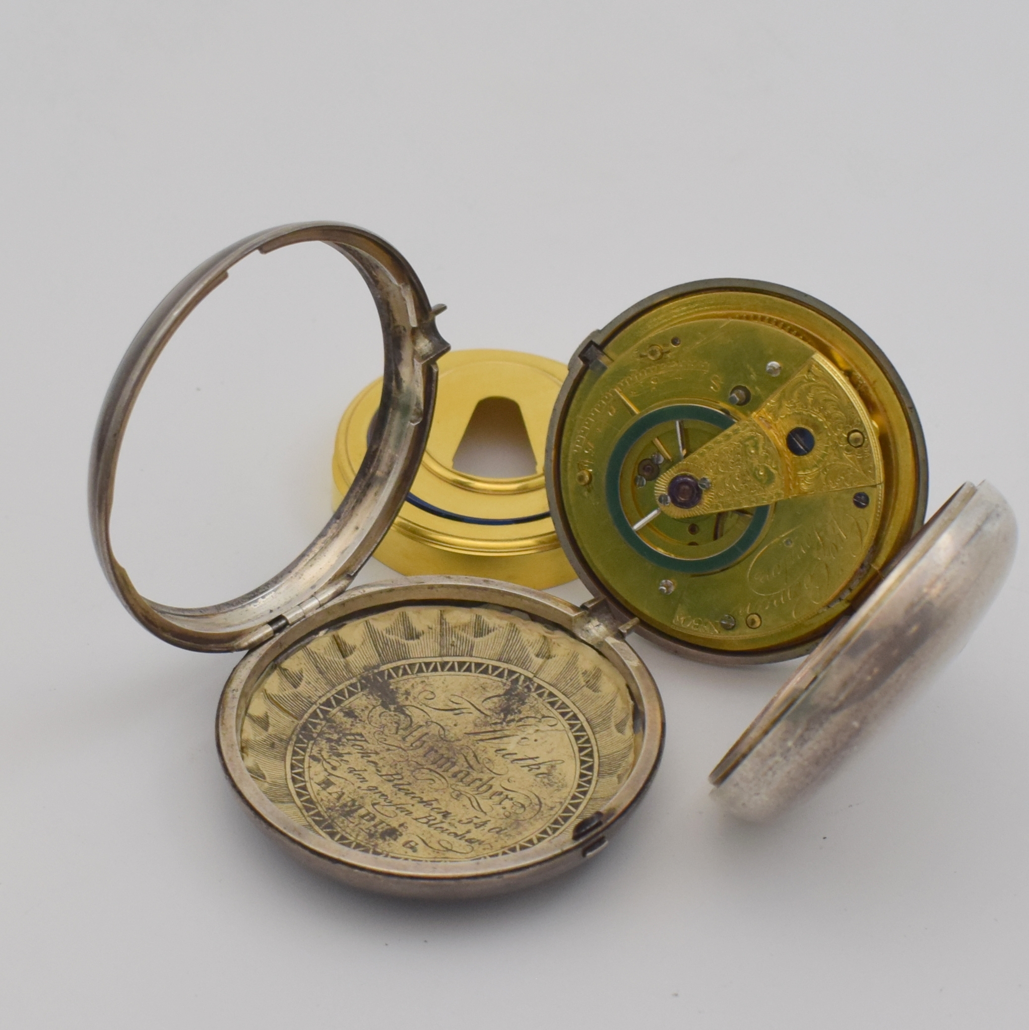 Detail f: WHITEHURST & SON seltene Taschenuhr mit Rechenankerhemmung sowie 9 weitere englische Taschenuhren, um 1800-1840, 1x Thomas Fleet Taschenuhr m. ...