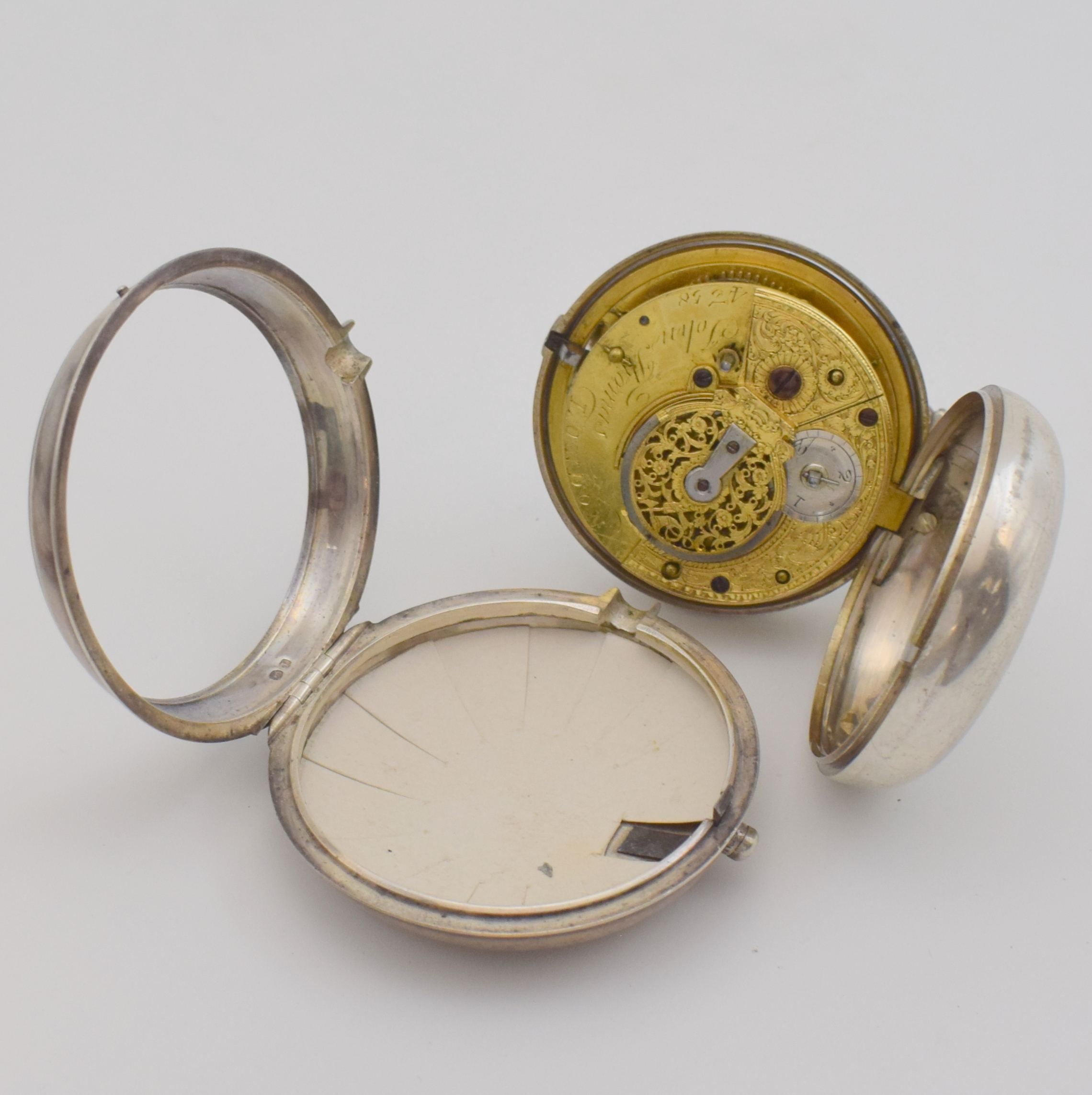 Detail h: WHITEHURST & SON seltene Taschenuhr mit Rechenankerhemmung sowie 9 weitere englische Taschenuhren, um 1800-1840, 1x Thomas Fleet Taschenuhr m. ...