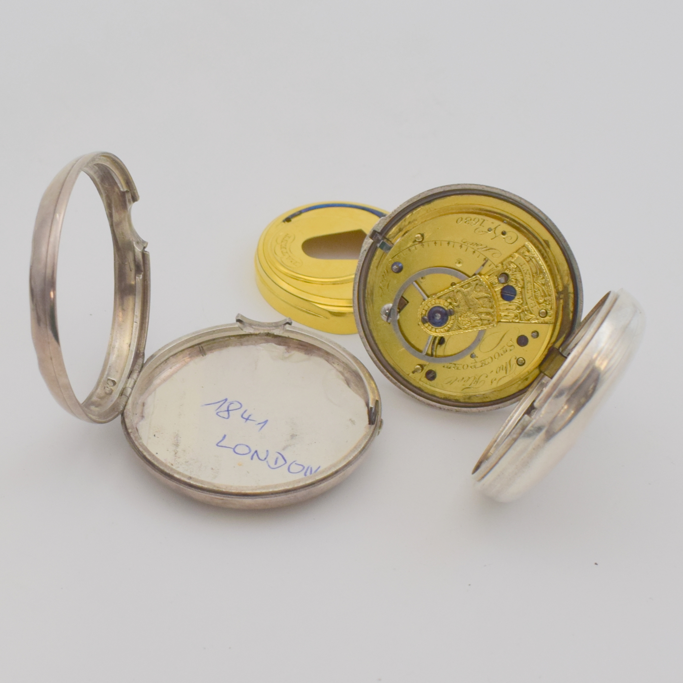 Detail i: WHITEHURST & SON seltene Taschenuhr mit Rechenankerhemmung sowie 9 weitere englische Taschenuhren, um 1800-1840, 1x Thomas Fleet Taschenuhr m. ...
