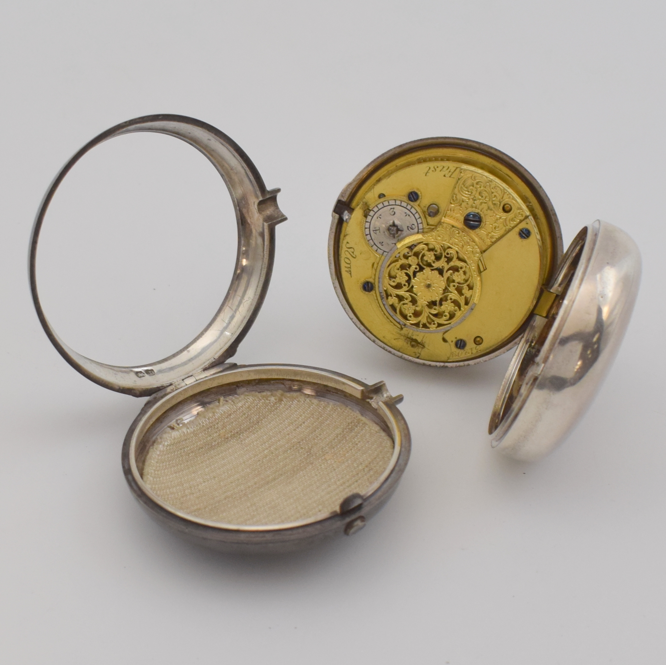 Detail j: WHITEHURST & SON seltene Taschenuhr mit Rechenankerhemmung sowie 9 weitere englische Taschenuhren, um 1800-1840, 1x Thomas Fleet Taschenuhr m. ...