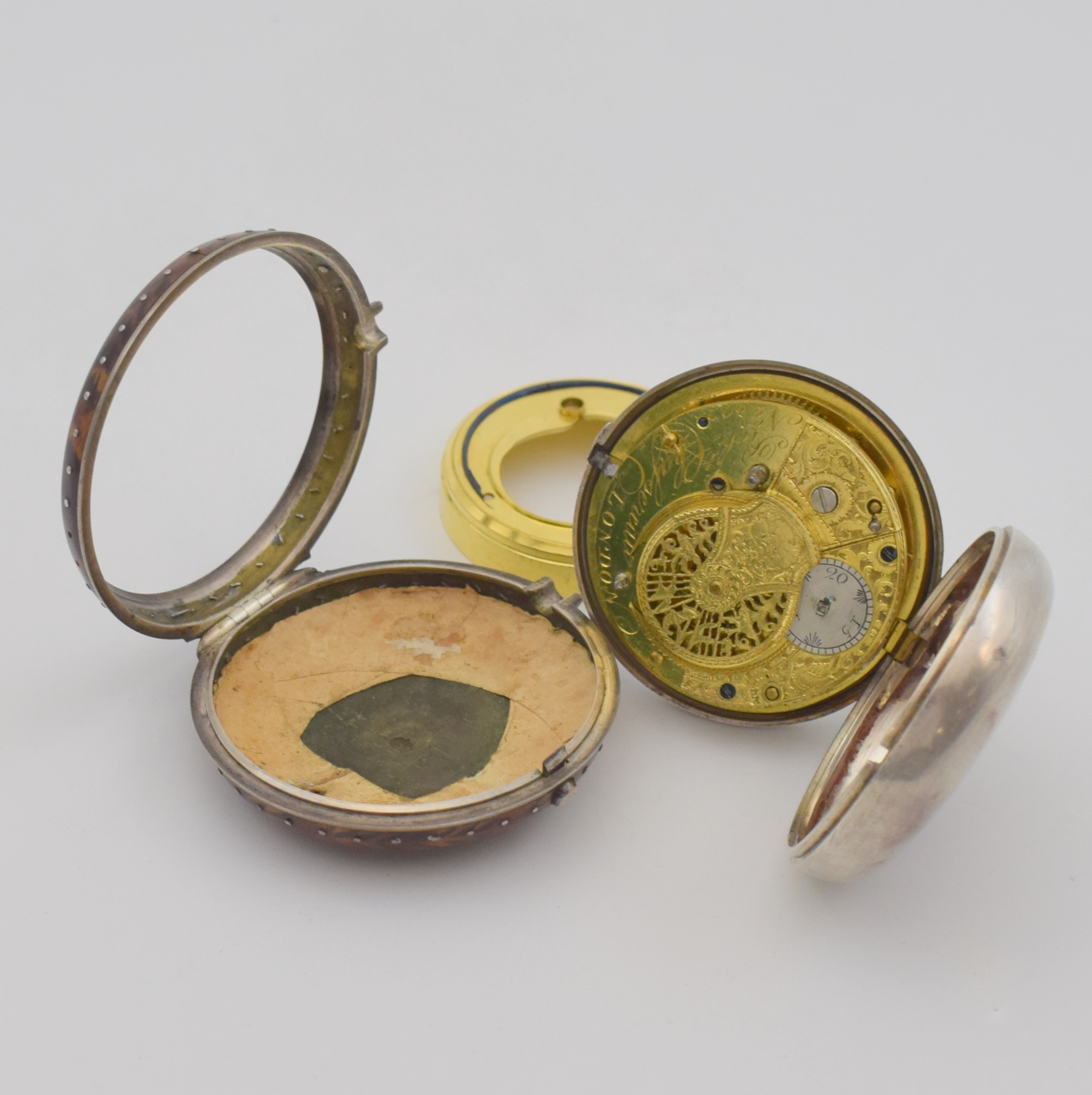 Detail k: WHITEHURST & SON seltene Taschenuhr mit Rechenankerhemmung sowie 9 weitere englische Taschenuhren, um 1800-1840, 1x Thomas Fleet Taschenuhr m. ...