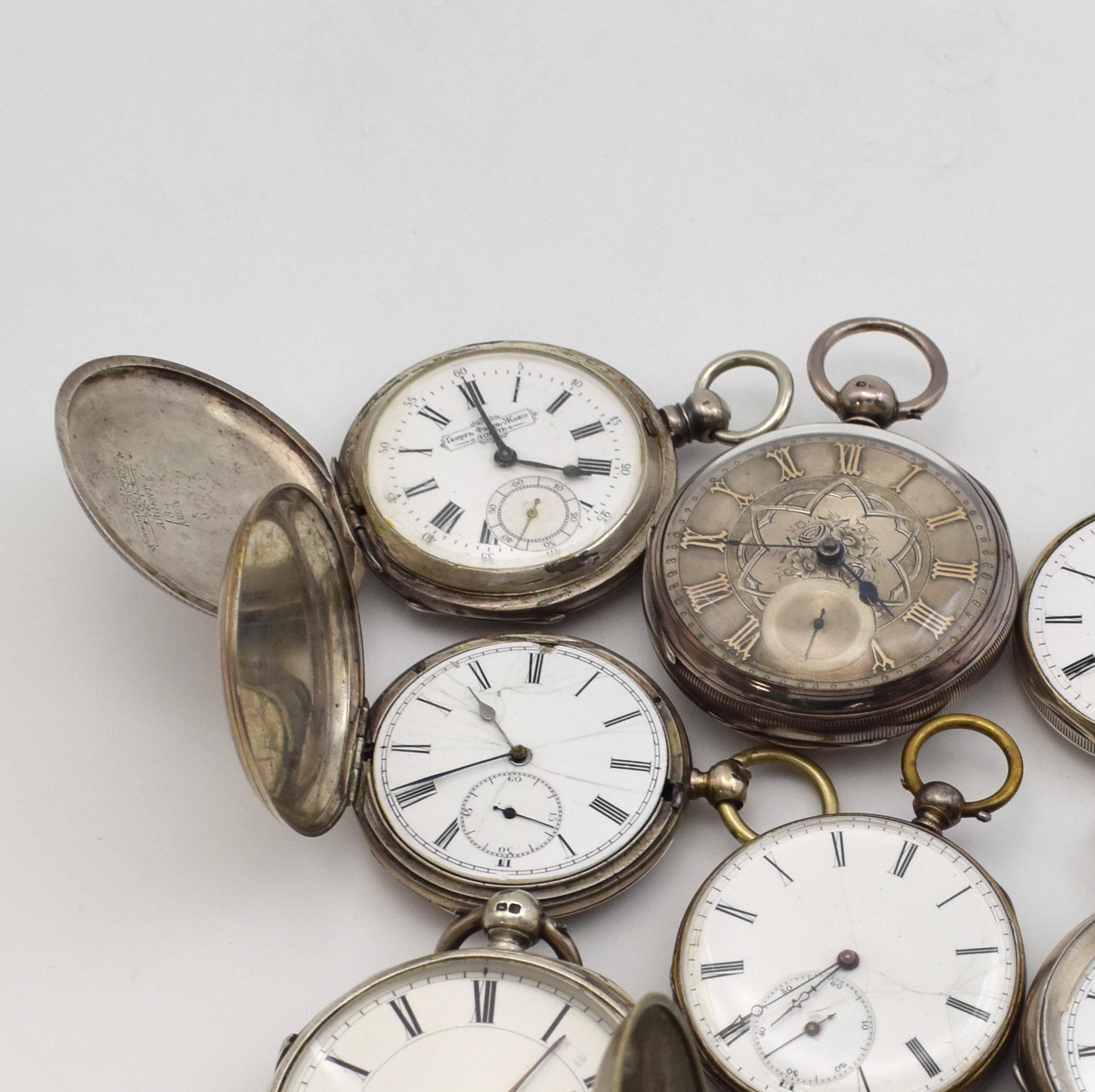 Detail a: REELEY & SONS London/Liverpool sowie 8 weitere Taschenuhren mit Anker- und Zylinderwerken, England/Schweiz um 1860- 1900, 3x Zylinderhemmung, 5x ...