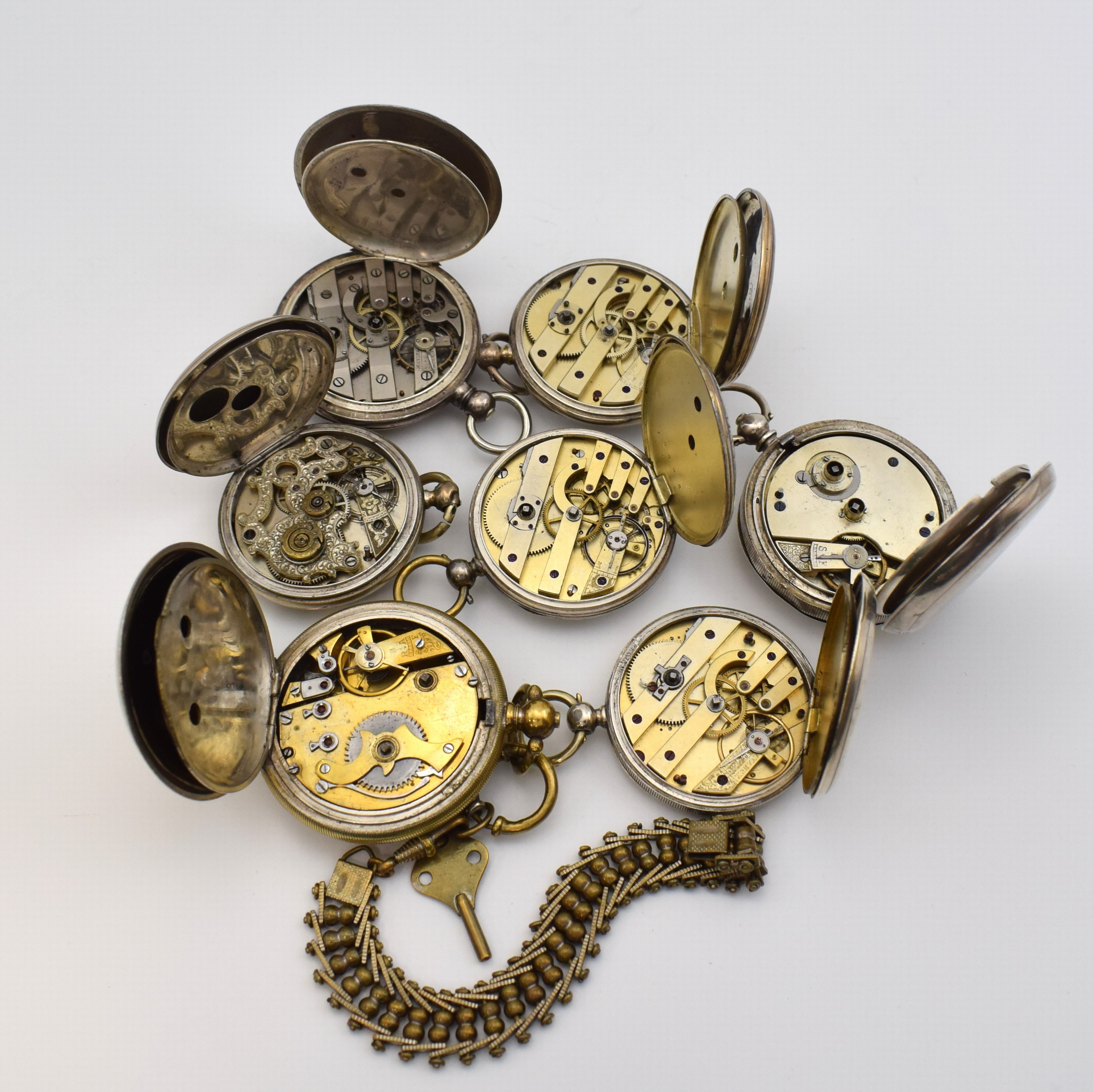 Detail d: REELEY & SONS London/Liverpool sowie 8 weitere Taschenuhren mit Anker- und Zylinderwerken, England/Schweiz um 1860- 1900, 3x Zylinderhemmung, 5x ...