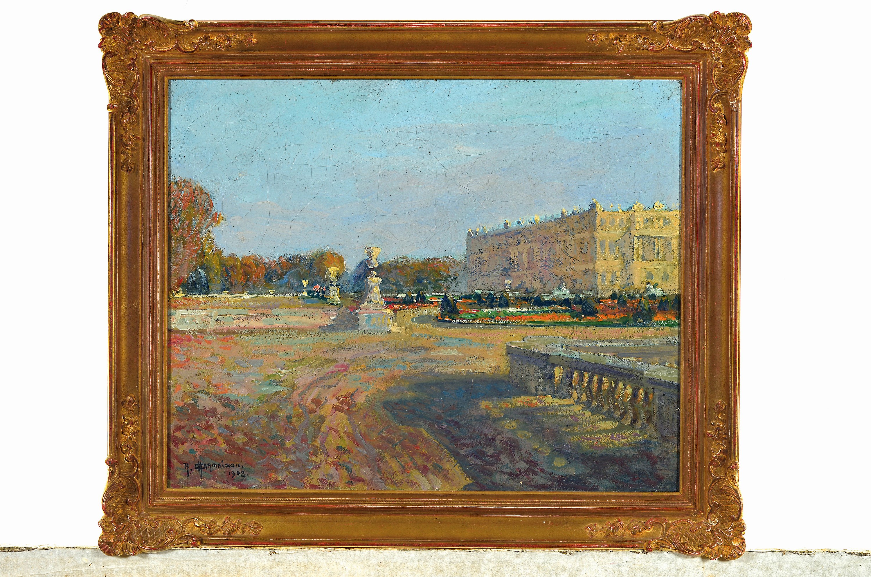 Detail k: Raymond Charmaison, 1876-1955, Im Park von Versailles, Öl/Lwd, links unten sign. und dat. 02, ca. 33x41cm, R. ca. 42x50cm